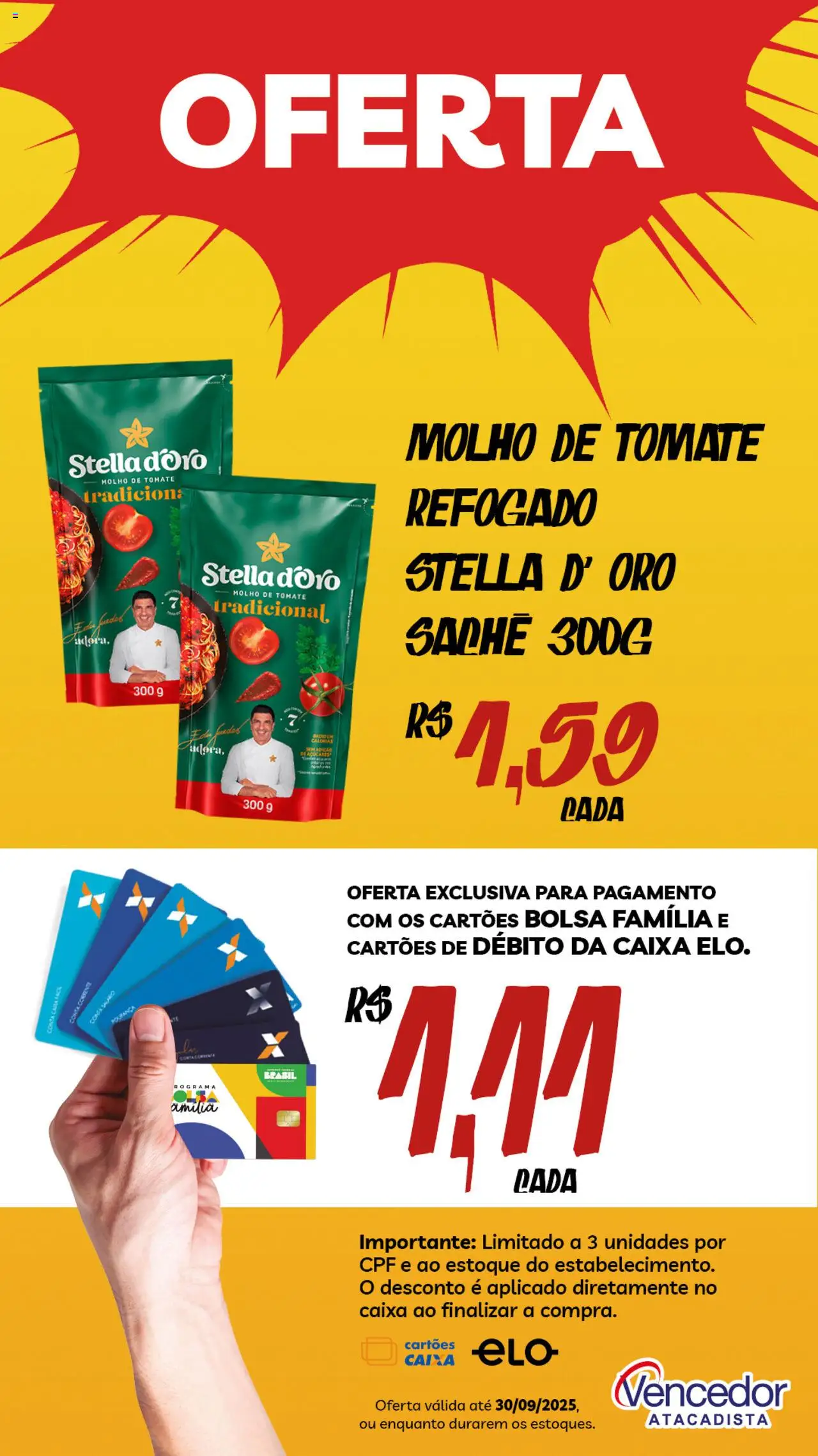 Vencedor Atacadista Folheto - válido de 08.09.2025 | Página: 10 | Produtos: Molho de tomate, Caixa, Bolsa