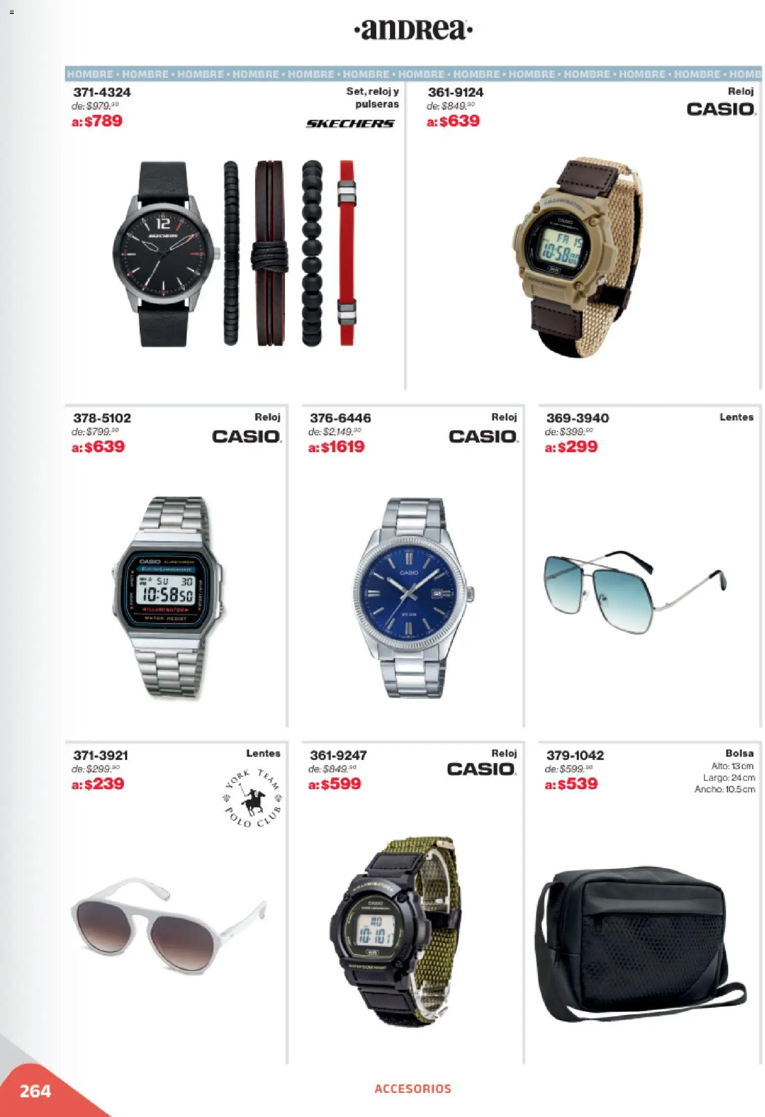 Nuevas ofertas de Andrea válidas en toda la República Mexicana desde el 02.11.2025. ¡Encuentra las mejores ofertas en Andrea catálogo Outlet! | Página: 264 | Productos: Lentes, Bolsa, Reloj