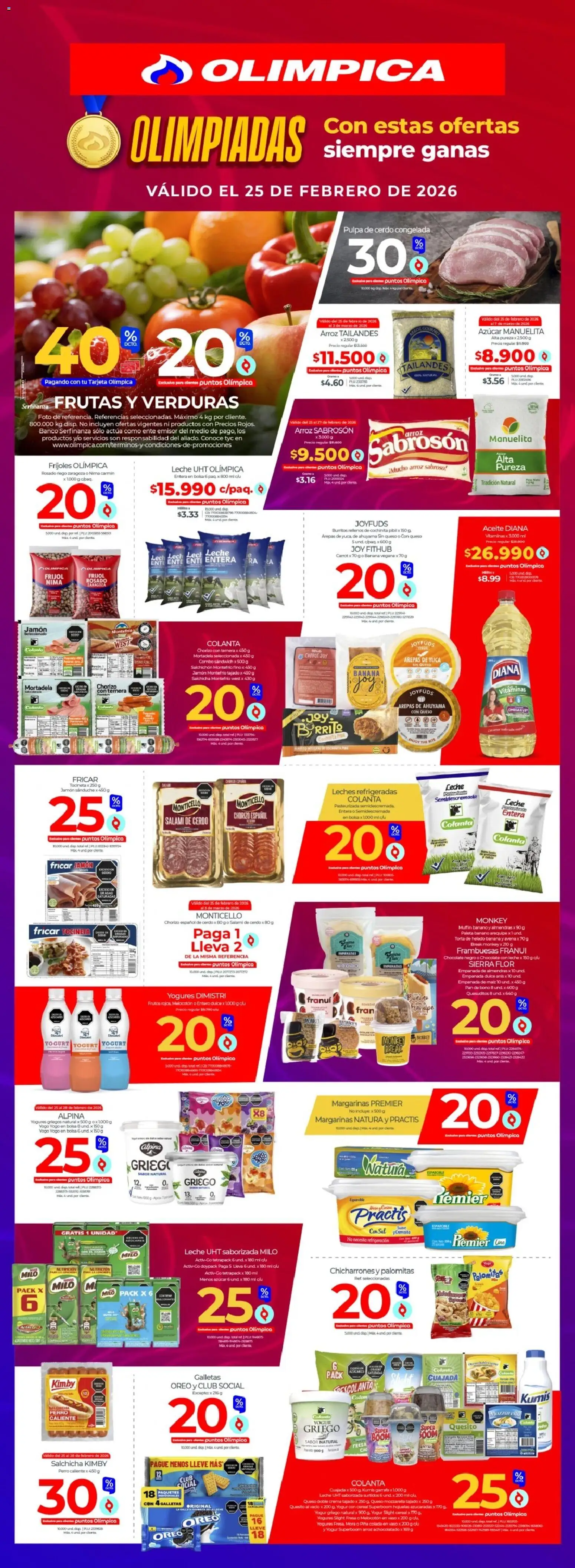 Olímpica revista - valida desde el 25.02.2026 | Página: 1 | Productos: Sal, Sierra, Yogurt, Chocolate