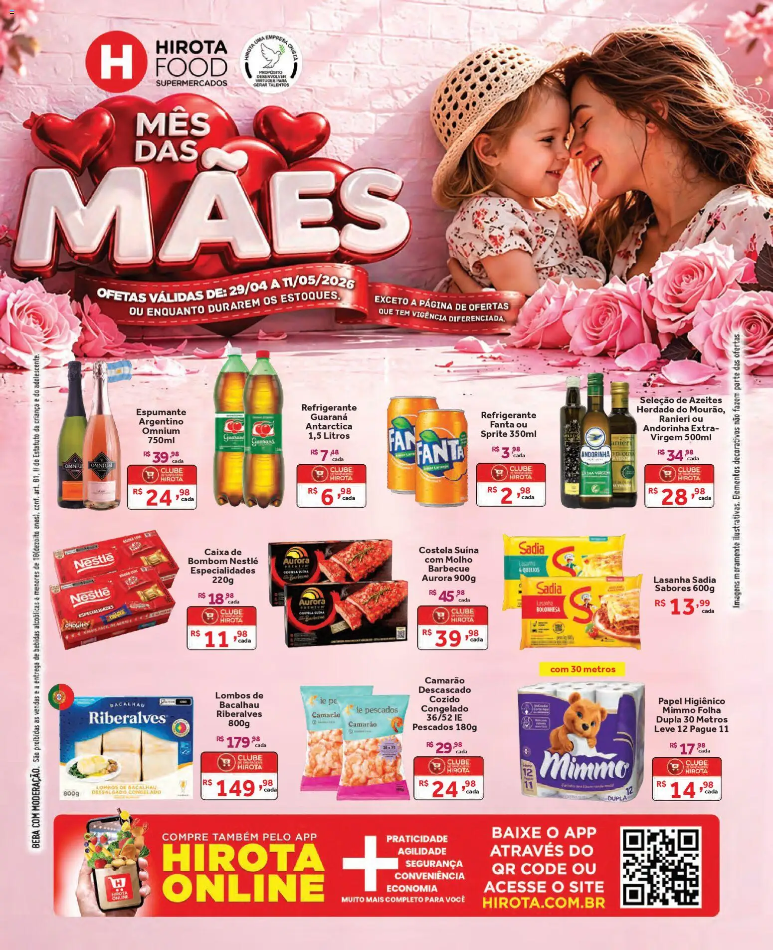 Hirota Food Folheto - válido de 29.04.2026 | Página: 1 | Produtos: Guaraná, Fanta, Camarão, Papel higiênico
