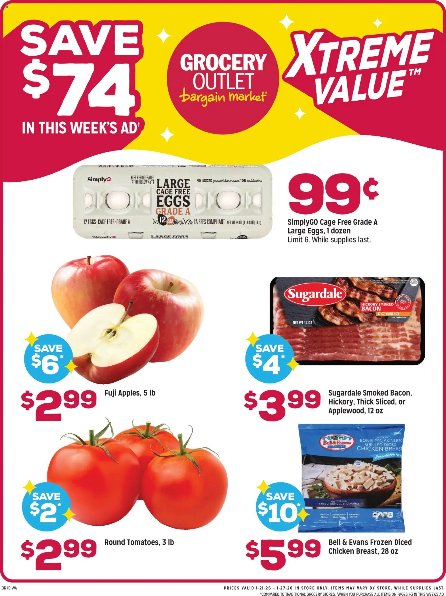 Grocery Outlet Weekly Ad - ID - valid from 21.01.2026 | Page: 1 | Products: Eggs