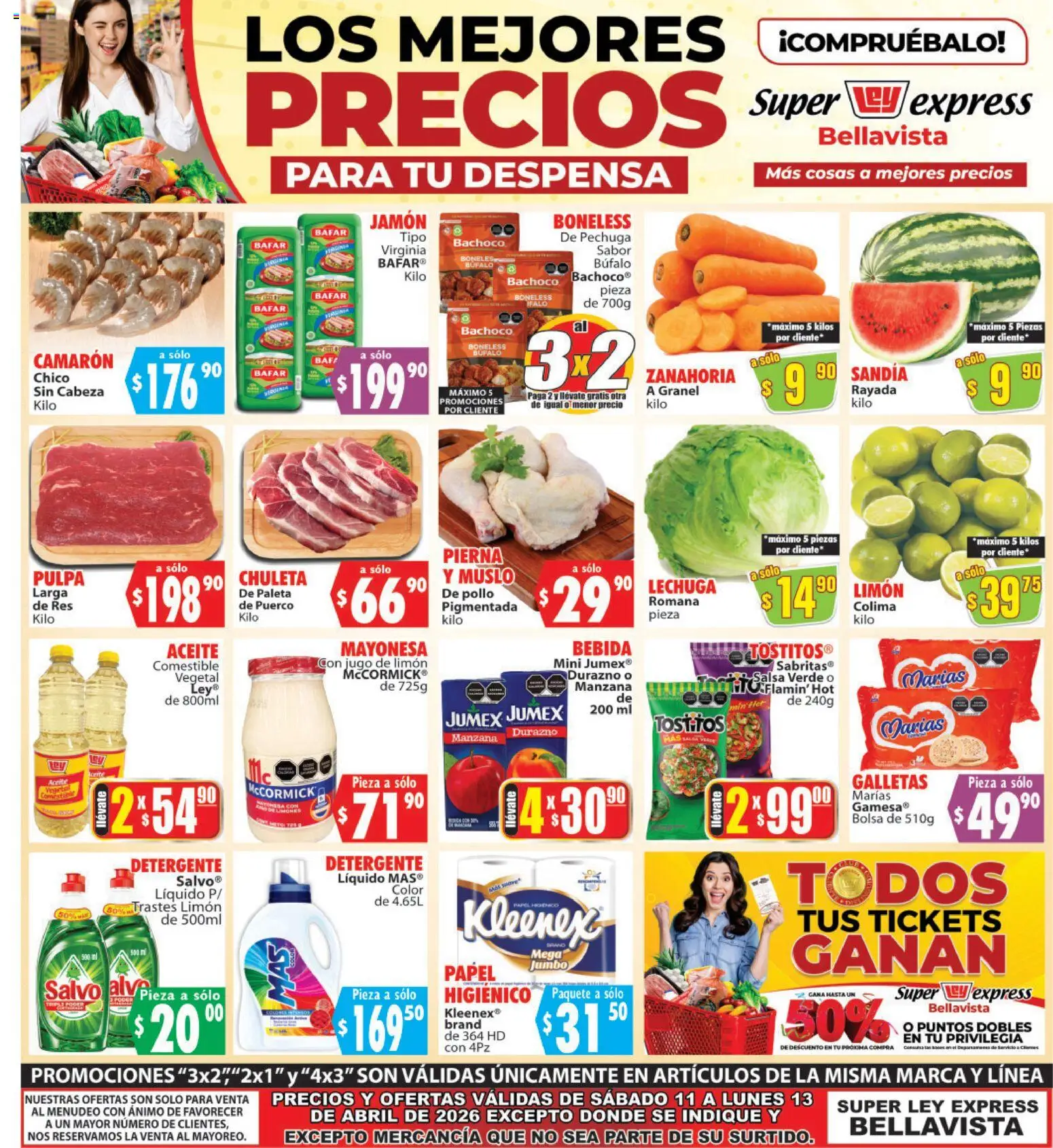 Nuevas ofertas de Casa Ley válidas en toda la República Mexicana desde el 11.04.2026. ¡Encuentra las mejores ofertas en Casa Ley folleto Super Express Bellavista! | Página: 2 | Productos: Durazno, Limón, Jugo, Res