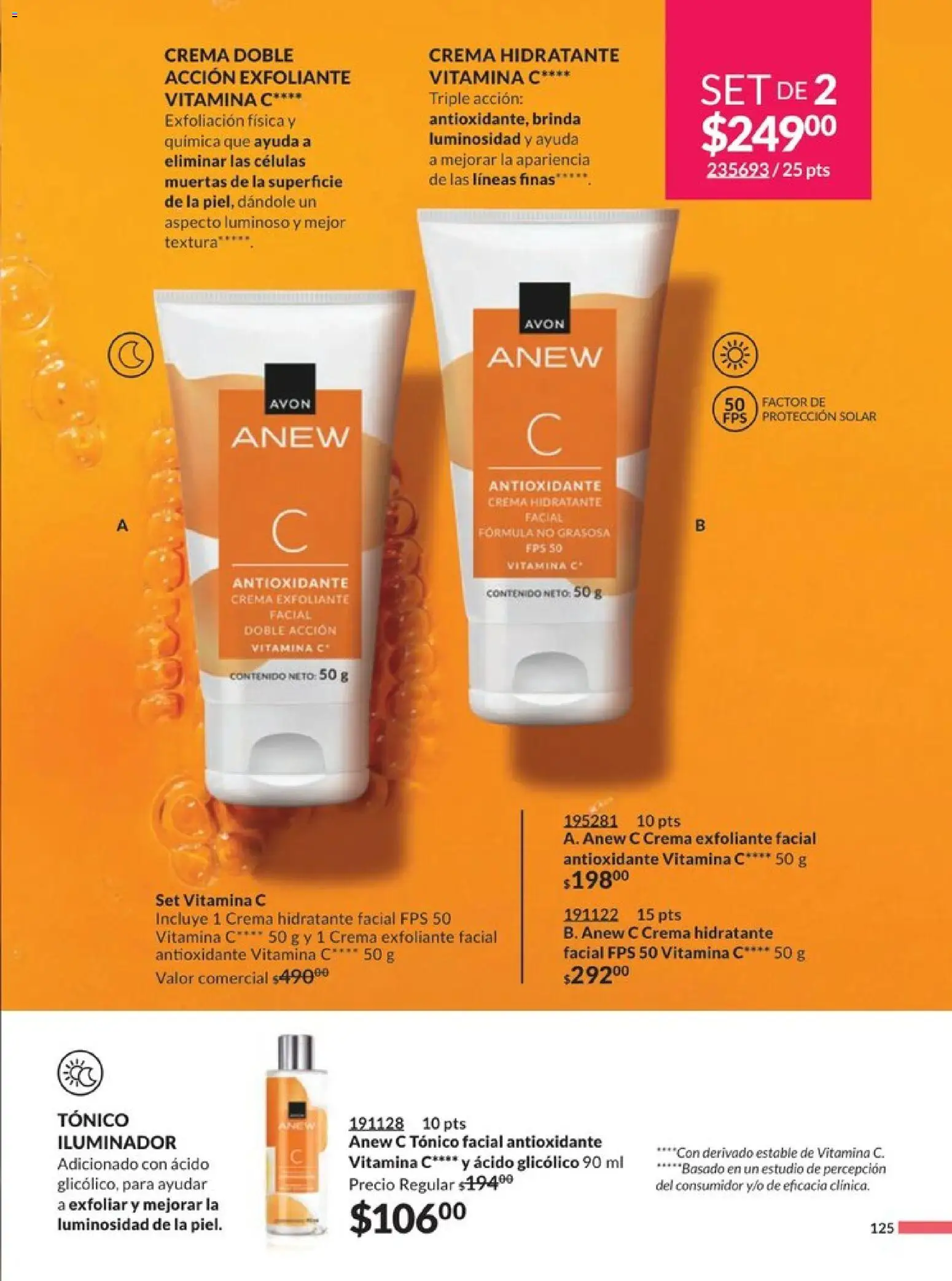 Nuevas ofertas de AVON válidas en toda la República Mexicana desde el 20.12.2025. ¡Encuentra las mejores ofertas en AVON campaña 1 2026! | Página: 132 | Productos: Iluminador, Crema, Exfoliante facial, Toner