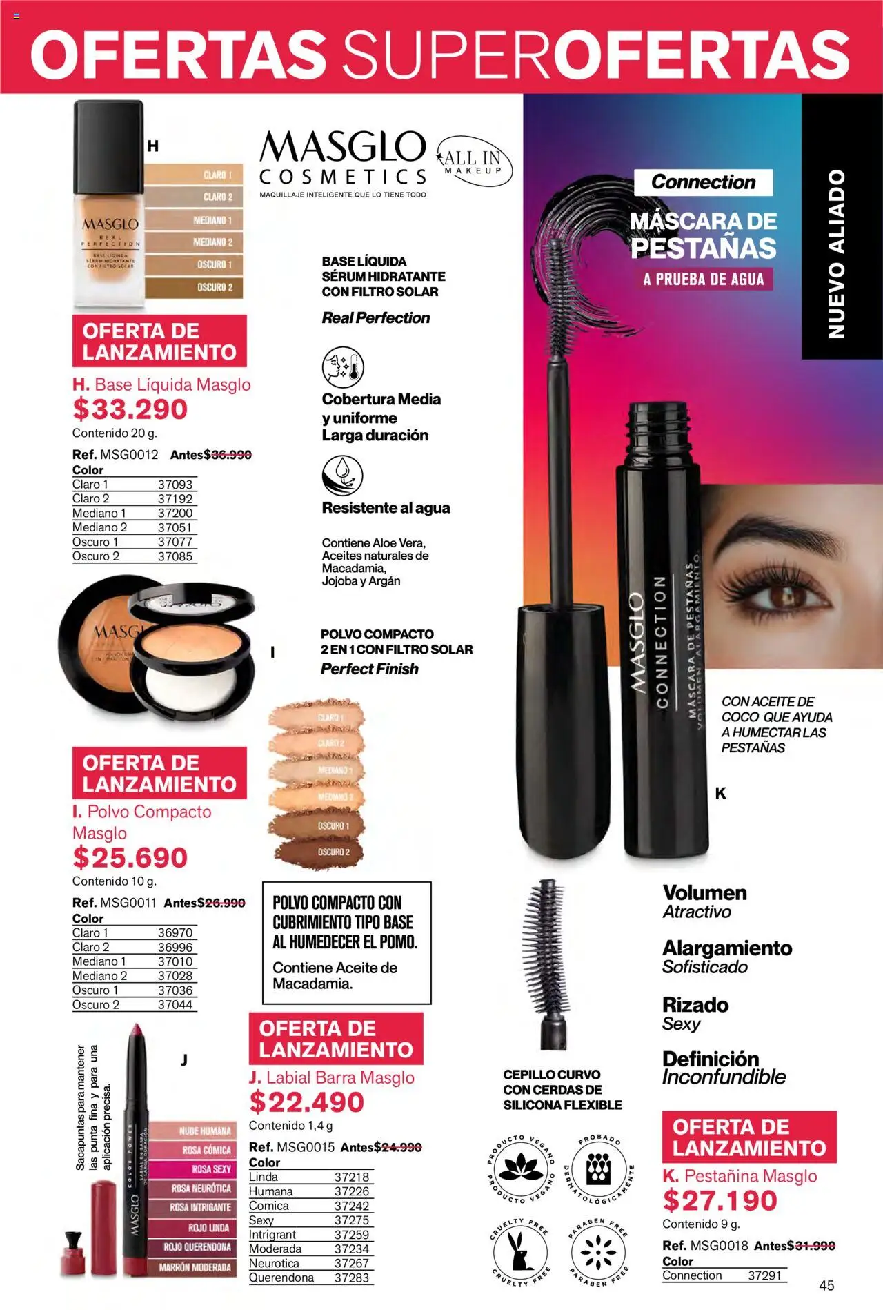 Leonisa revista - valida desde el 24.08.2025 | Página: 45 | Productos: Polvo compacto, Serum, Polvo, Cepillo