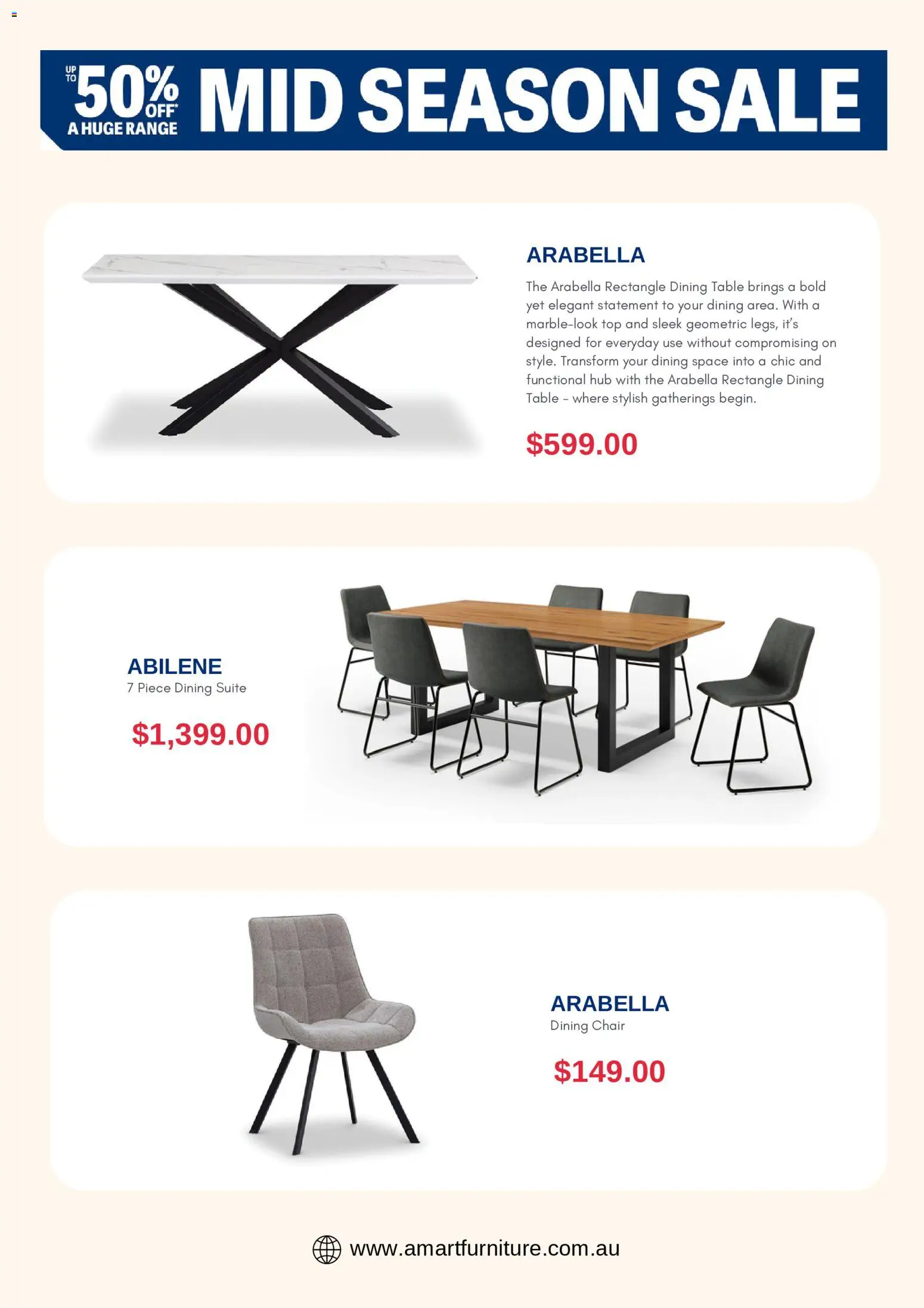 Amart Furniture catalogue - valid from 20.03.2026 | Page: 5 | Products: Table, Chair, Suite