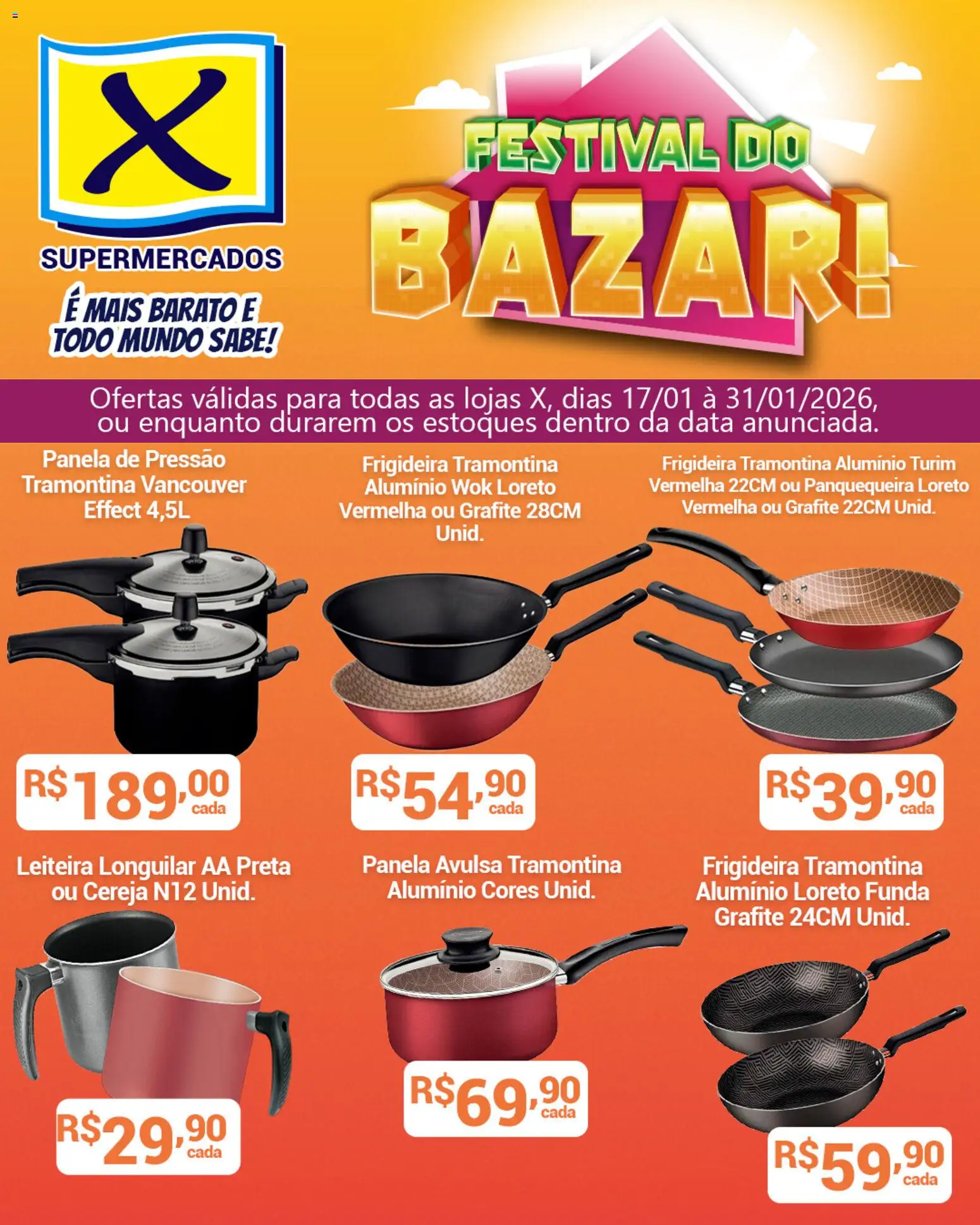 X Supermercados Folheto - válido de 17.01.2026 | Página: 3 | Produtos: Cereja, Panquequeira, Panela, Panela de pressão