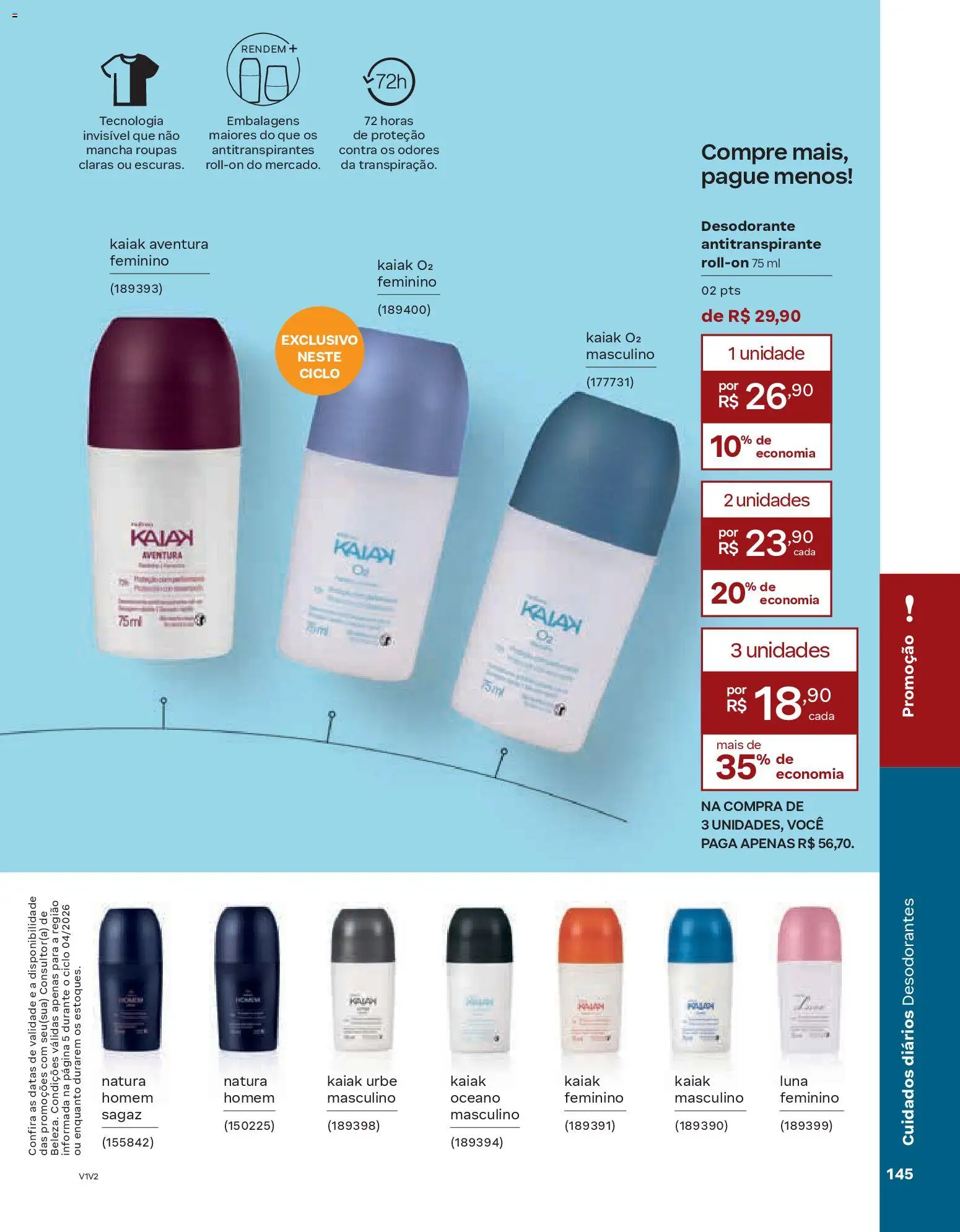 Natura Folheto - válido de 19.02.2026 | Página: 145 | Produtos: Desodorante, Roupas