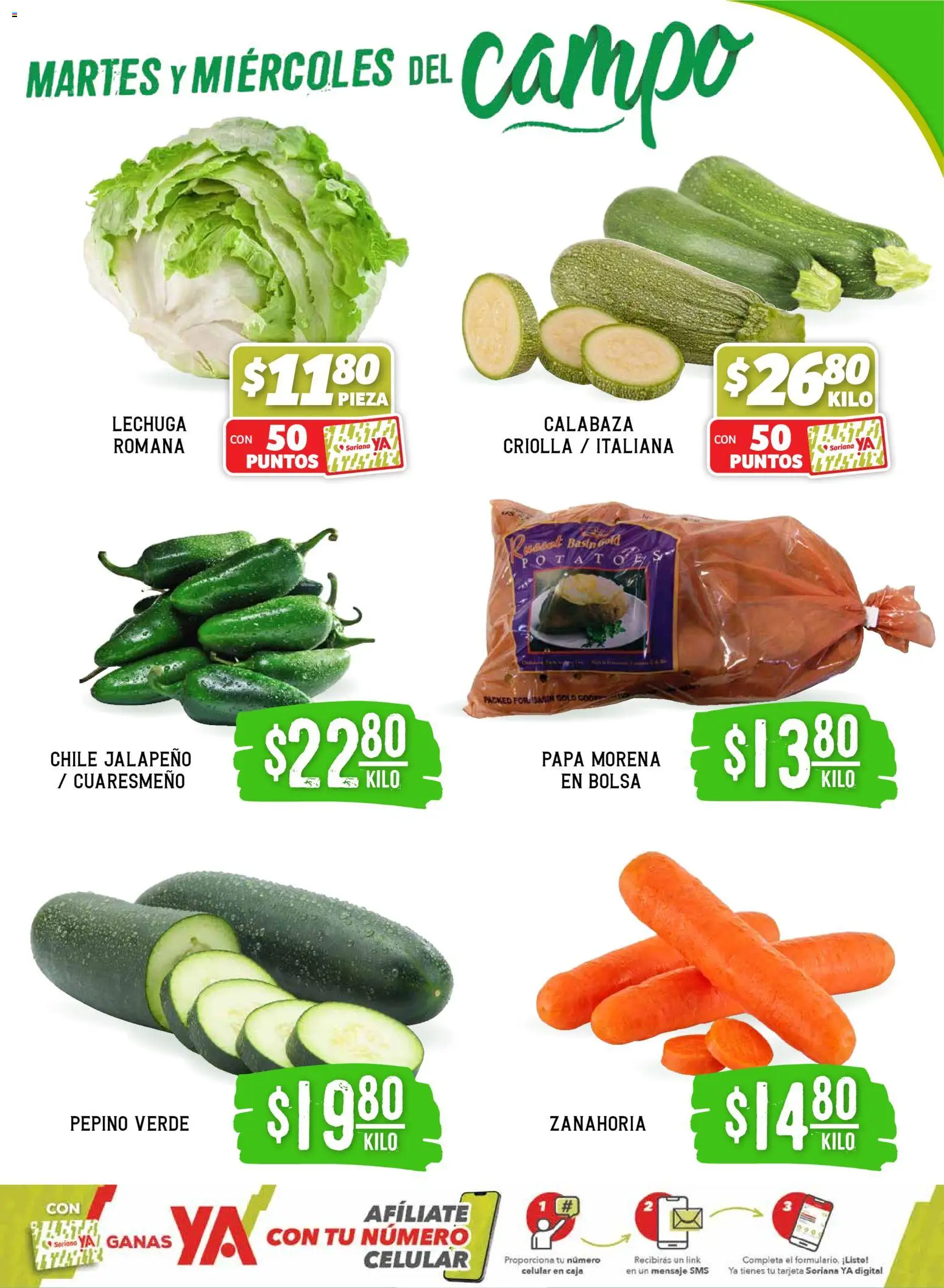 Nuevas ofertas de Soriana válidas en toda la República Mexicana desde el 17.02.2026. ¡Encuentra las mejores ofertas en Soriana - Martes y Miércoles del Campo Súper: Saltillo y Torreón! | Página: 3 | Productos: Papa, Bolsa, Lechuga, Caja