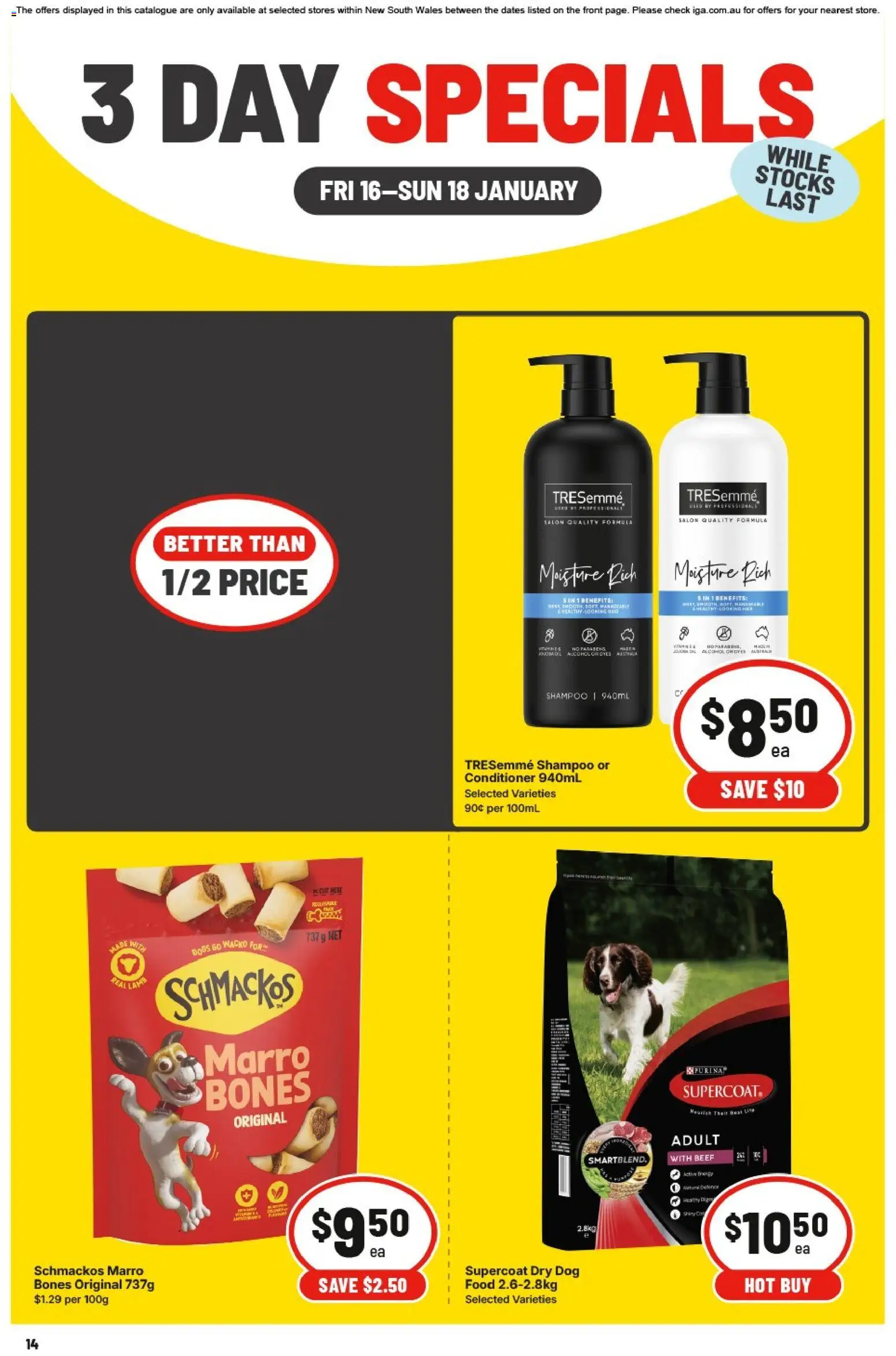 IGA catalogue - valid from 16.01.2026 | Page: 4 | Products: Shampoo, Conditioner, Beef