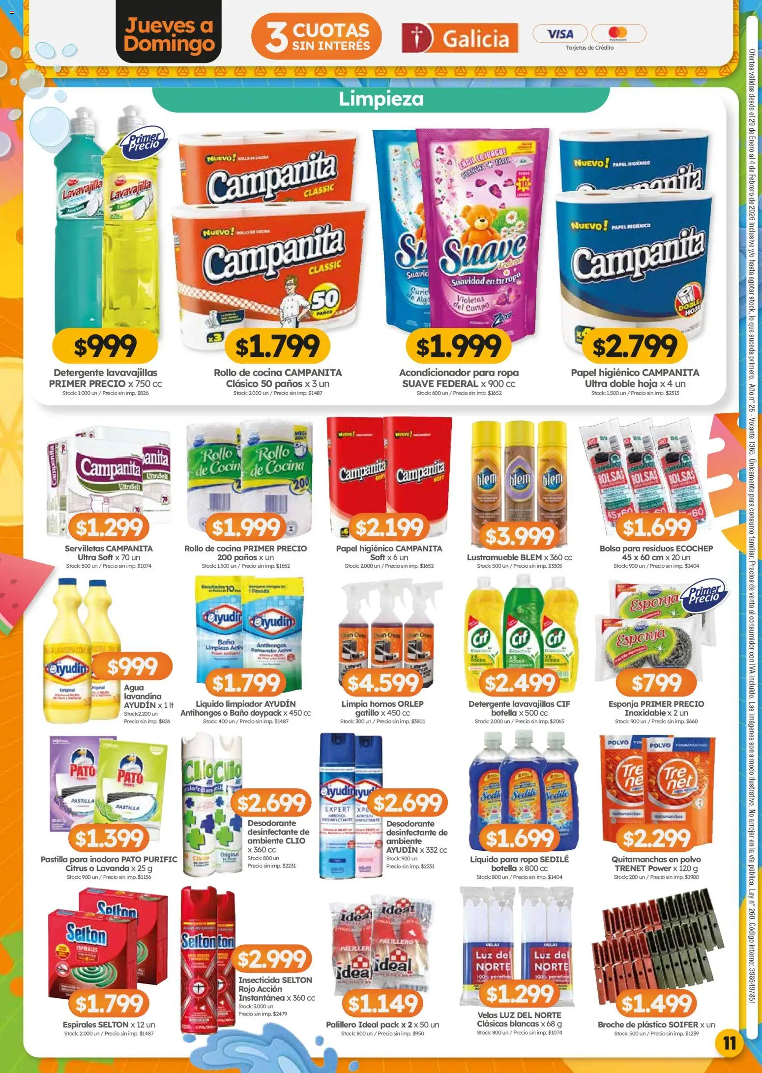 Cordiez ofertas │ válido desde el 29.01.2026 | Página: 11 | Productos: Desinfectante, Cocina, Baño, Ropa