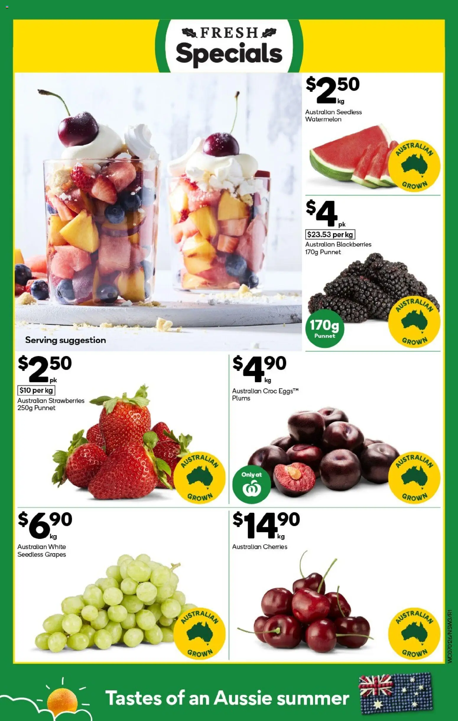 Woolworths catalogue - valid from 07.01.2026 | Page: 3 | Products: Strawberries, Watermelon, Grapes, Plums