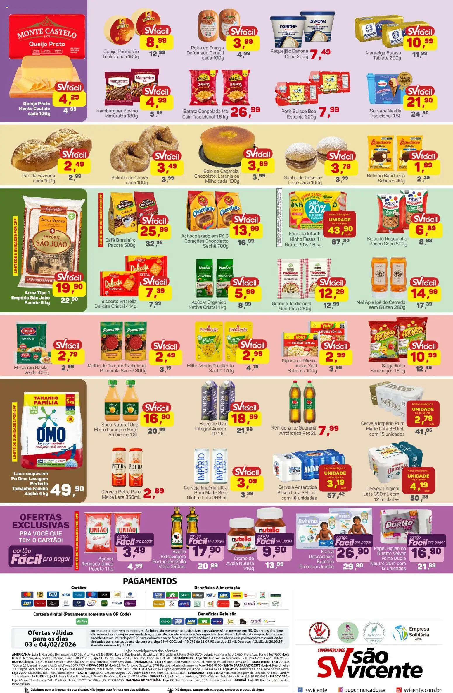 Supermercados São Vicente Folheto - válido de 03.02.2026 | Página: 2 | Produtos: Coco, Parmesão, Frango, Papel higiênico