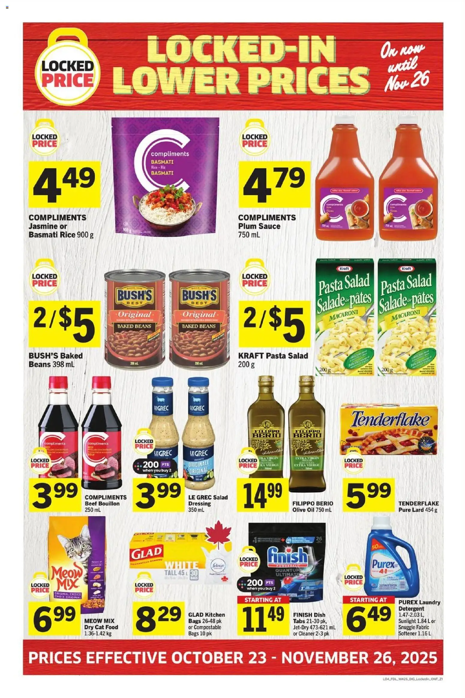 Foodland flyer valid from 23.10.2025 | Page: 4 | Products: Rice, Beef, Salad, Oil