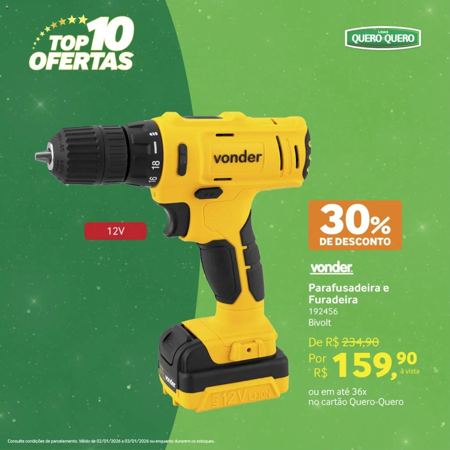 Lojas Quero-Quero Folheto - válido de 02.01.2026 | Página: 22 | Produtos: Furadeira, Parafusadeira