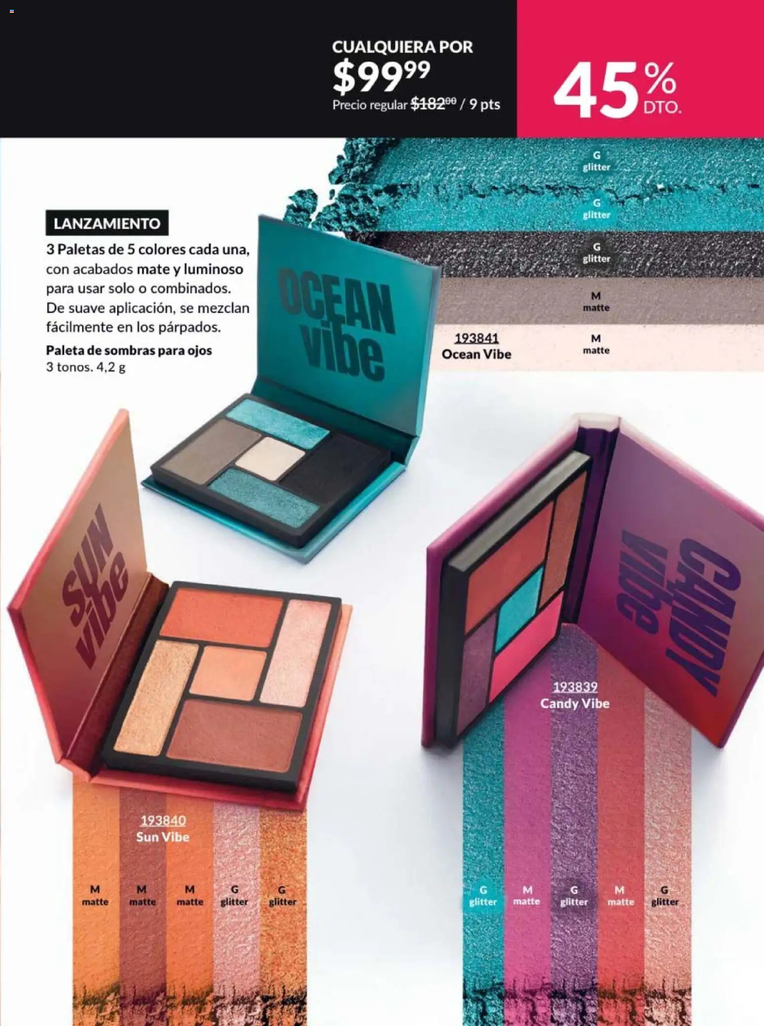 Nuevas ofertas de AVON válidas en toda la República Mexicana desde el 13.03.2026. ¡Encuentra las mejores ofertas en AVON campaña 5 2026! | Página: 55 | Productos: Paleta, Glitter, Mate