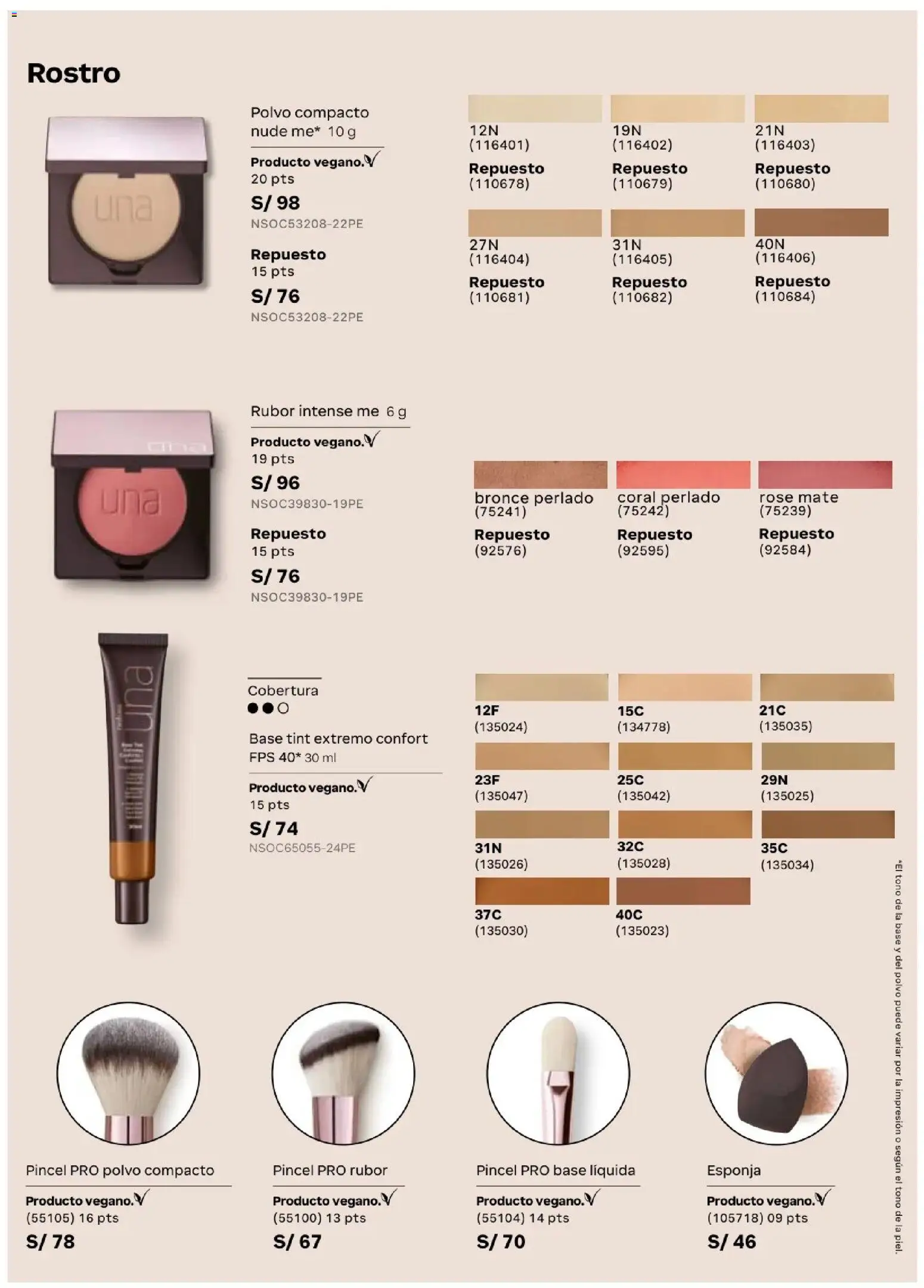 Catálogo Natura válido desde 31.03.2026 | Página: 67 | Productos: Esponja, Pincel, Polvo, Rubor