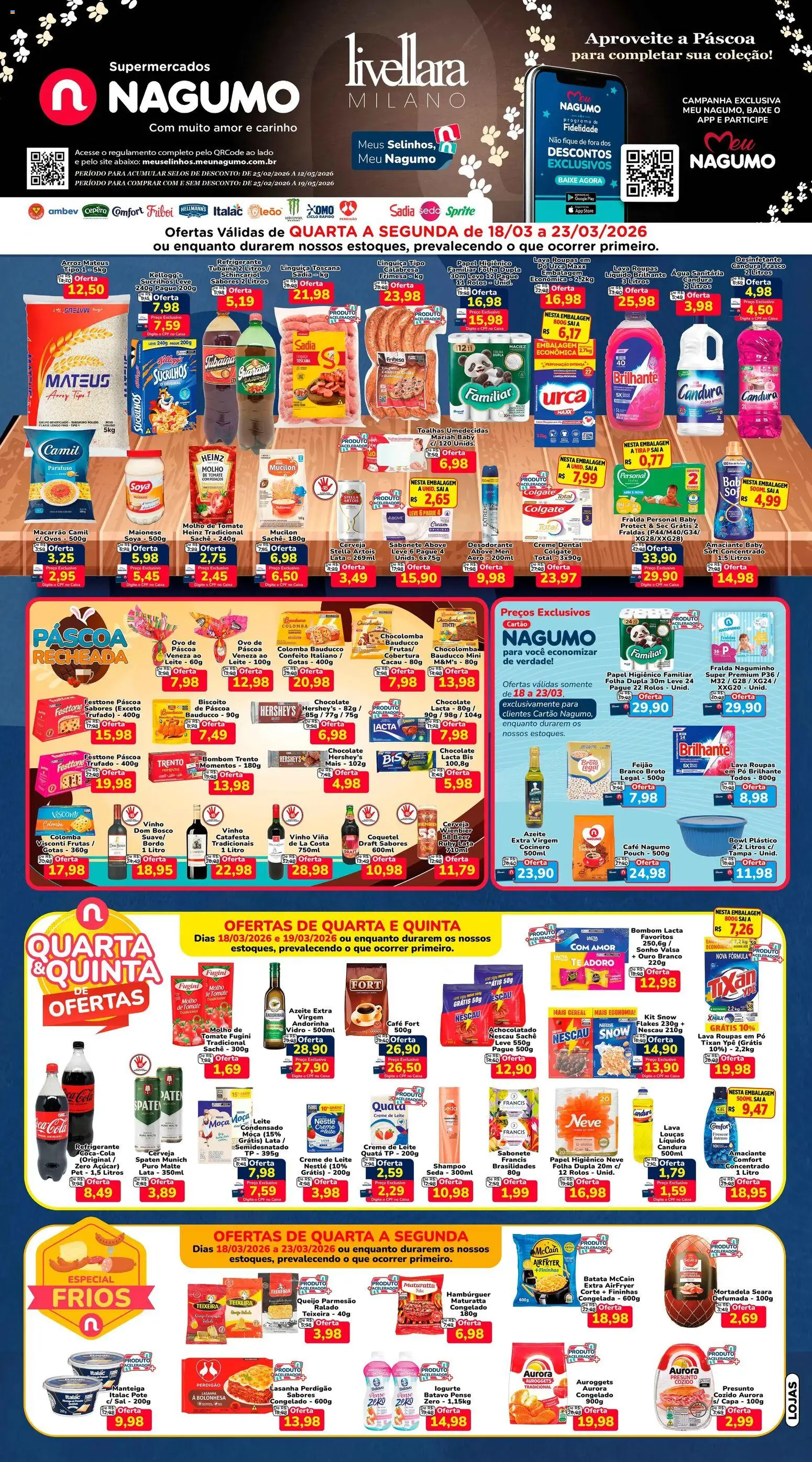 Nagumo Folheto - válido de 18.03.2026 | Página: 1 | Produtos: Parmesão, Roupas, Sucrilhos, Lasanha