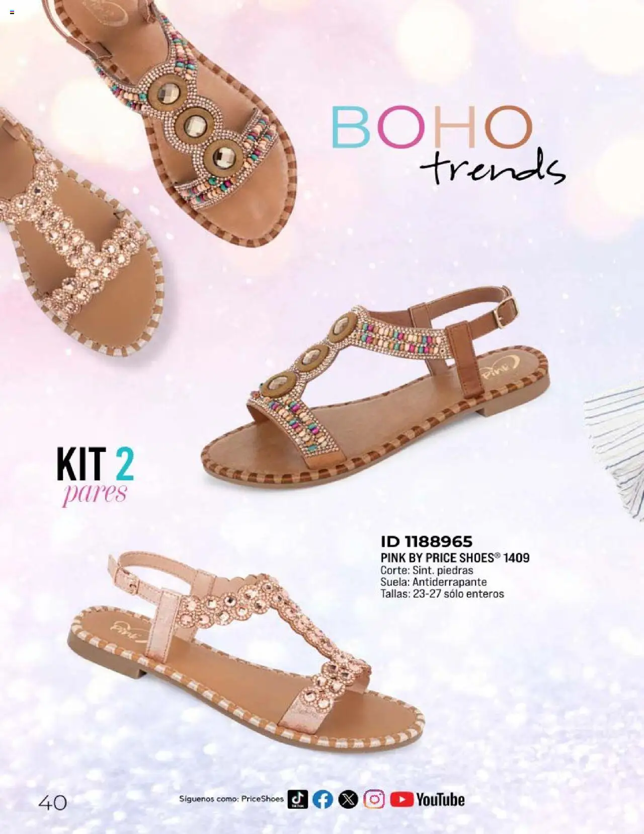 Nuevas ofertas de Price Shoes válidas en toda la República Mexicana desde el 11.03.2025. ¡Encuentra las mejores ofertas en Price Shoes catálogo Sandalias Kits 2025! | Página: 40