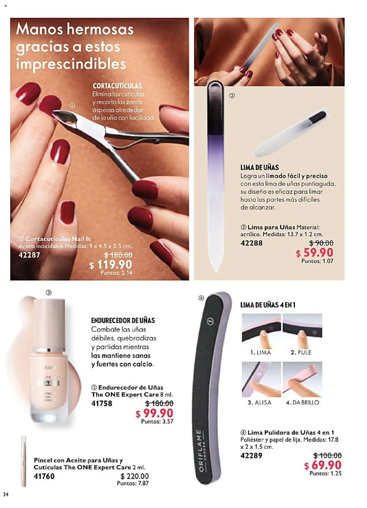 Nuevas ofertas de Oriflame válidas en toda la República Mexicana desde el 14.02.2026. ¡Encuentra las mejores ofertas en Oriflame campaña 3 2026! | Página: 34 | Productos: Lima, Brillo, Aceite, Pulidora de uñas