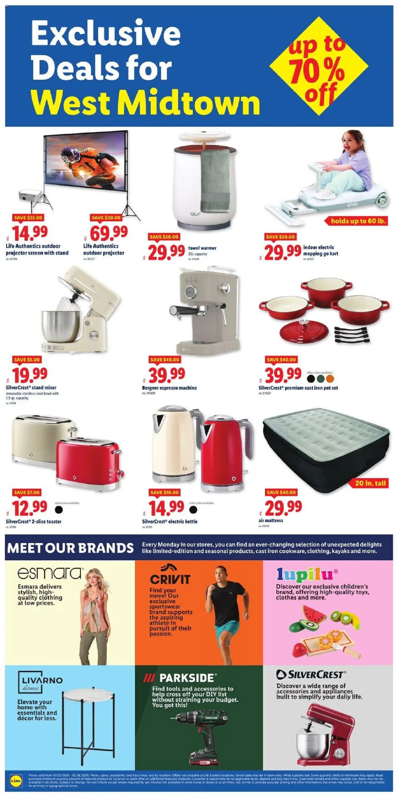 Lidl Grand Opening - valid from 22.10.2025 | Page: 2 | Products: Toaster, Clothes, Projector, Iron