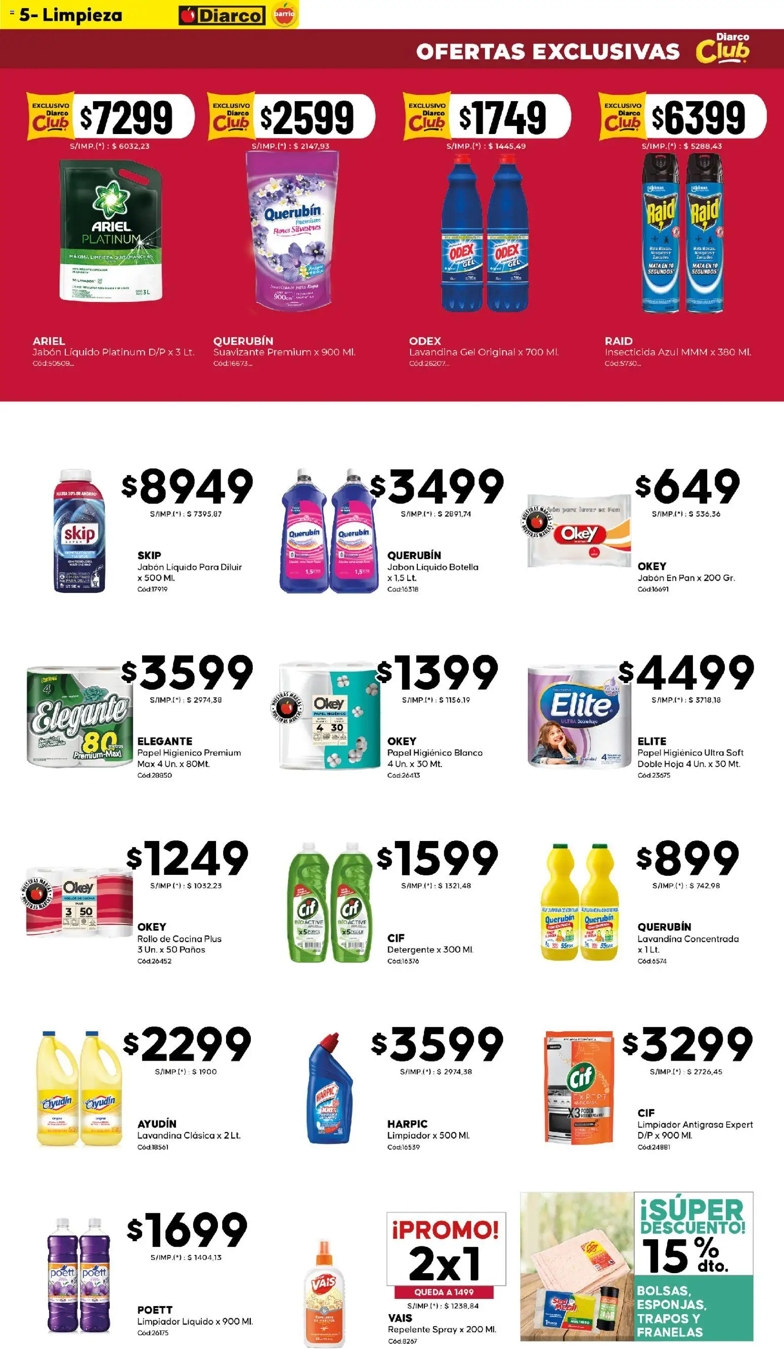 Diarco - Ofertas Diarco Barrio │ válido desde el 05.01.2026 | Página: 5 | Productos: Antigrasa, Jabón, Detergente, Pan