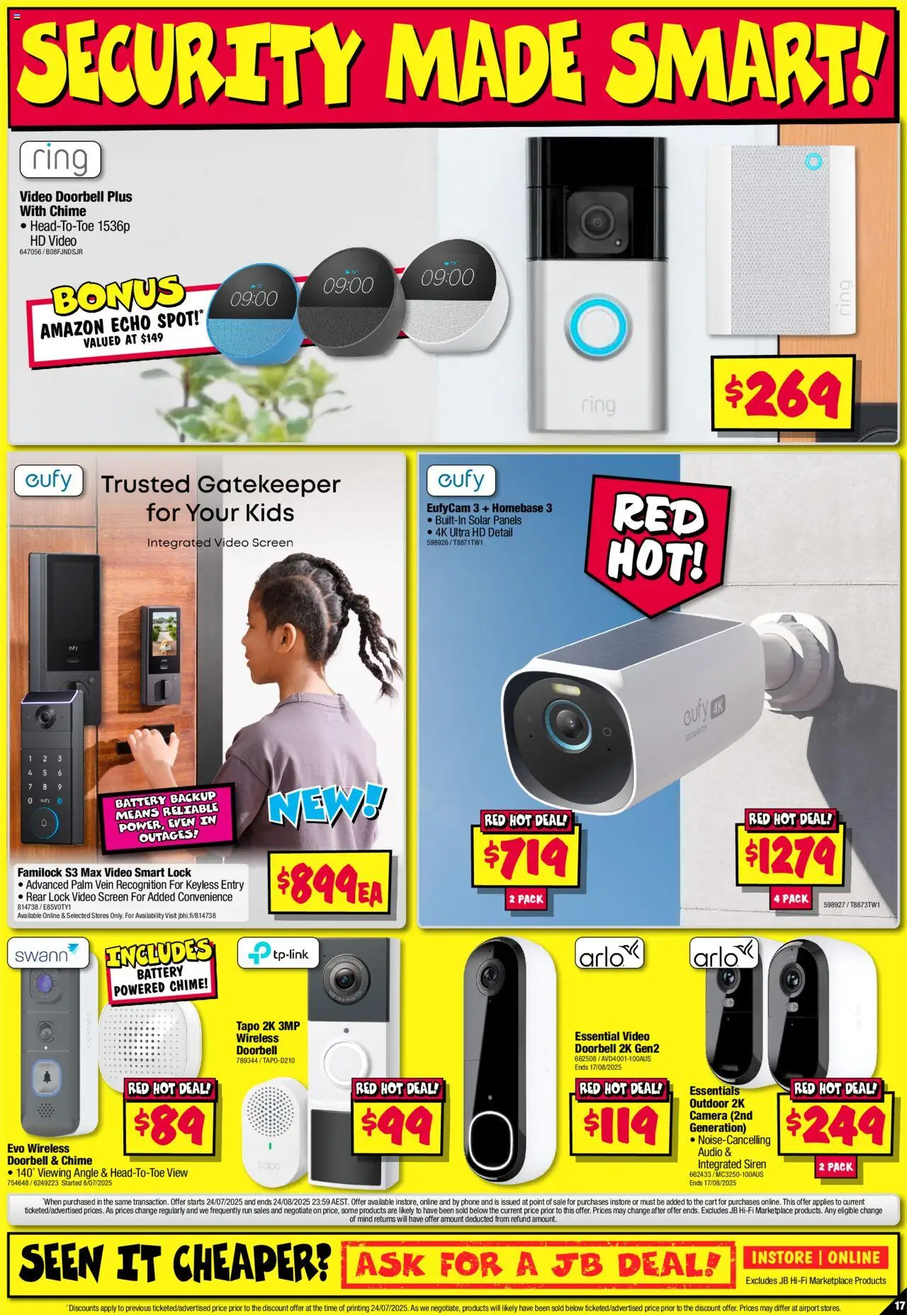 JB Hi-Fi catalogue - valid from 07.08.2025 | Page: 17 | Products: Cart, Phone, Doorbell, Camera