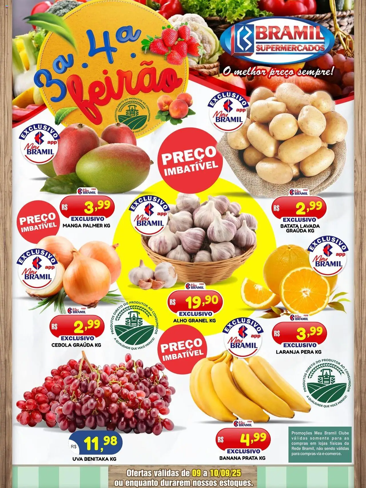 Bramil Supermercados Folheto - válido de 09.09.2025 | Página: 1 | Produtos: Pera, Alho, Cebola, Batata