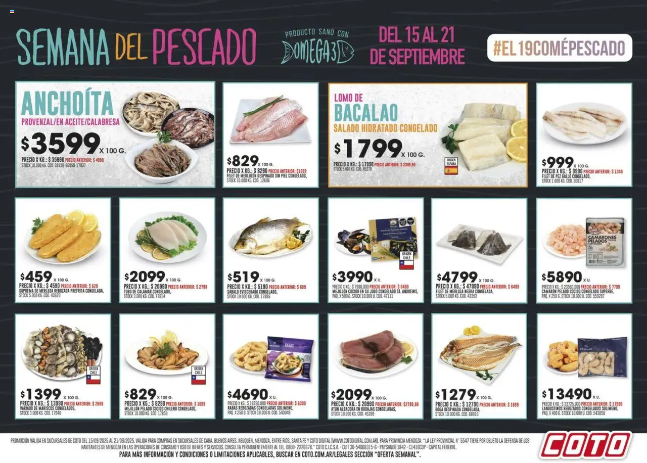 Coto - Semana del Pescado │ válido desde el 15.09.2025 | Página: 1 | Productos: Pescado, Atún, Jugo, Pez