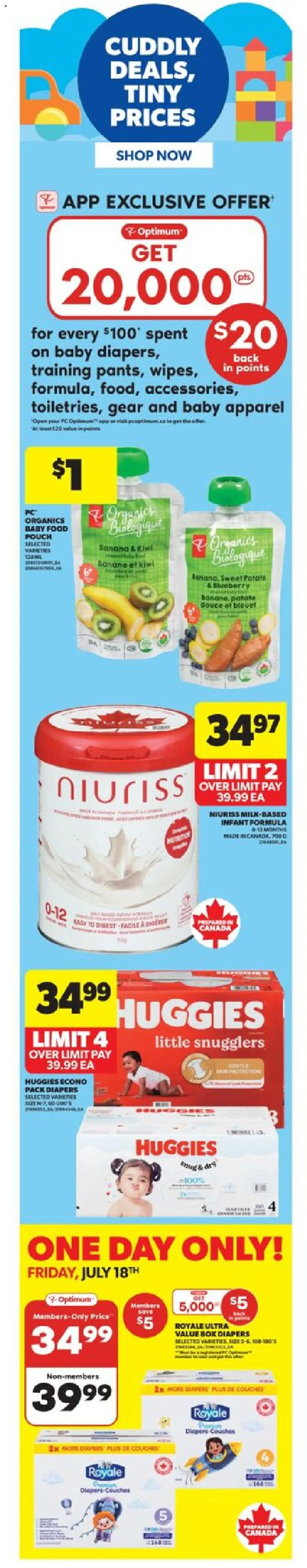 Real Canadian Superstore flyer valid from 17.07.2025 | Page: 1 | Products: Kiwi, PC, Box