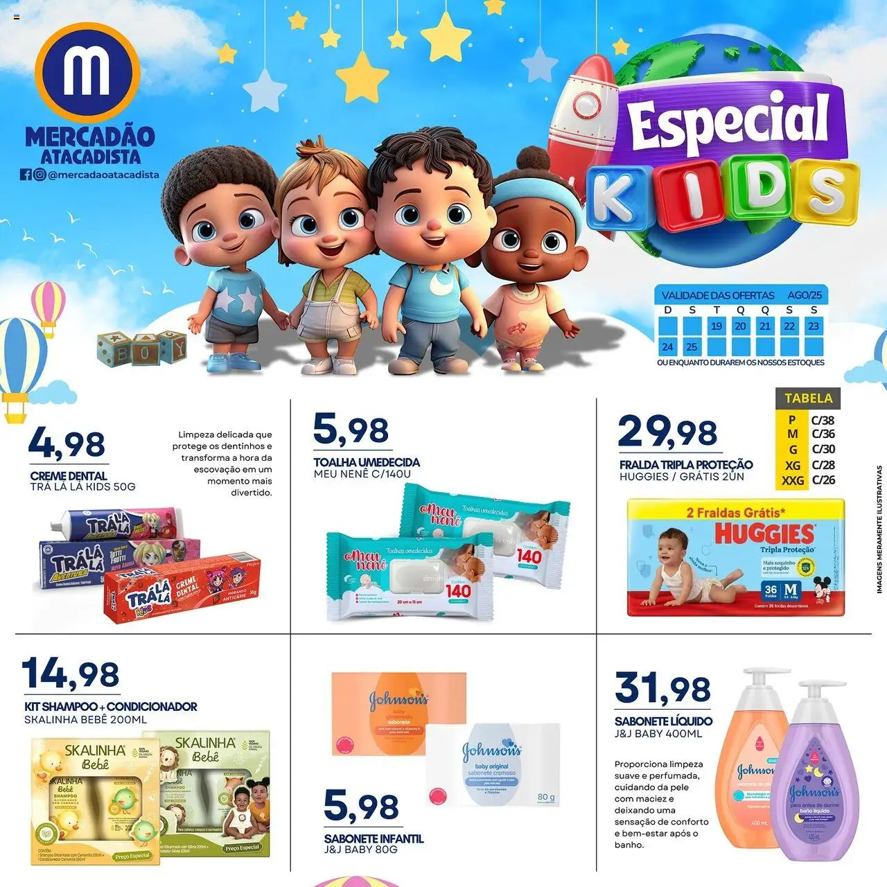 Mercadão Atacadista Folheto - válido de 19.08.2025 | Página: 1 | Produtos: Sabonete, Creme dental, Toalha umedecida, Sabonete líquido