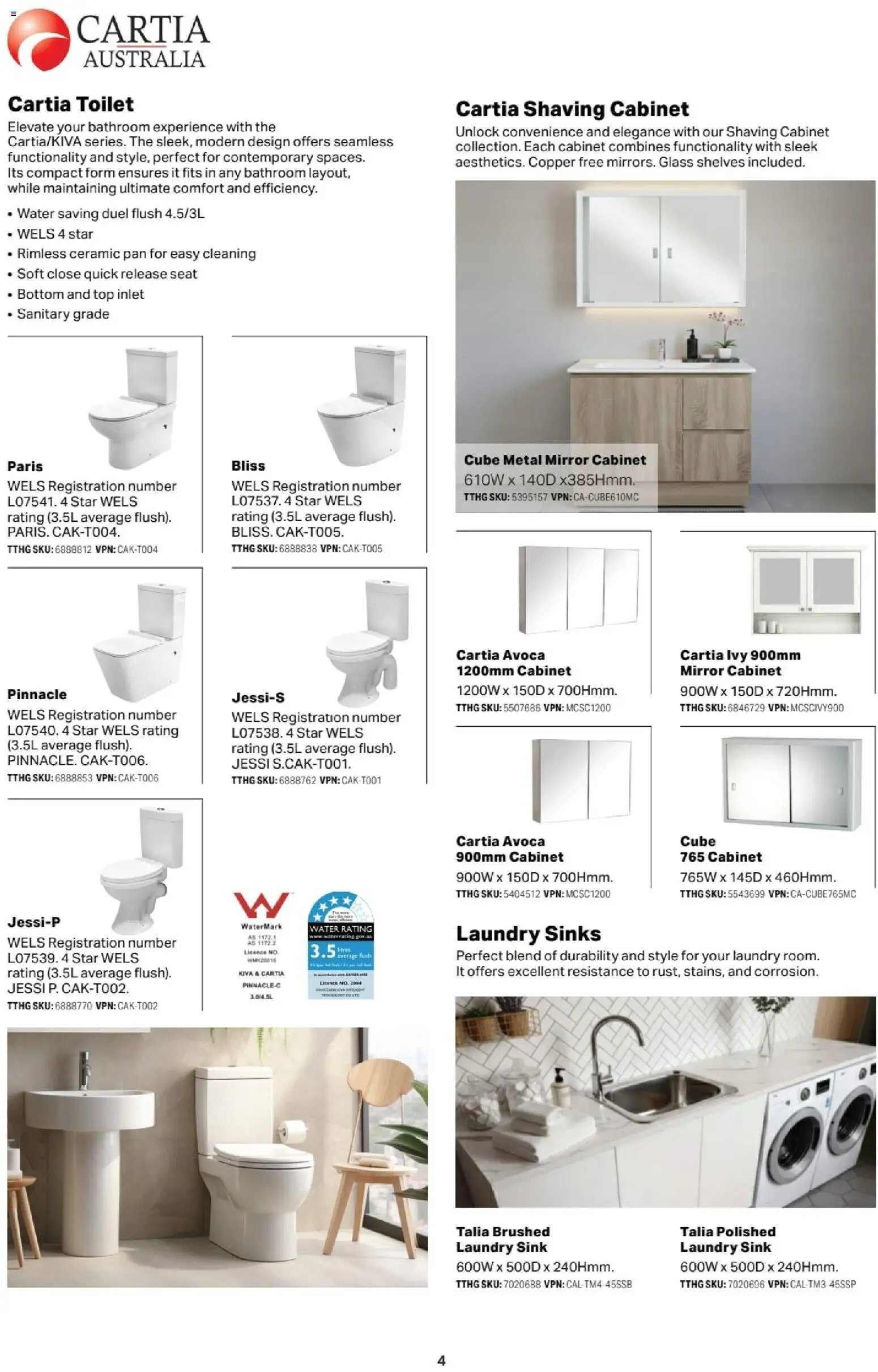 Mitre 10 catalogue - valid from 13.02.2026 | Page: 4 | Products: Cabinet, Mirror, Water, Laundry