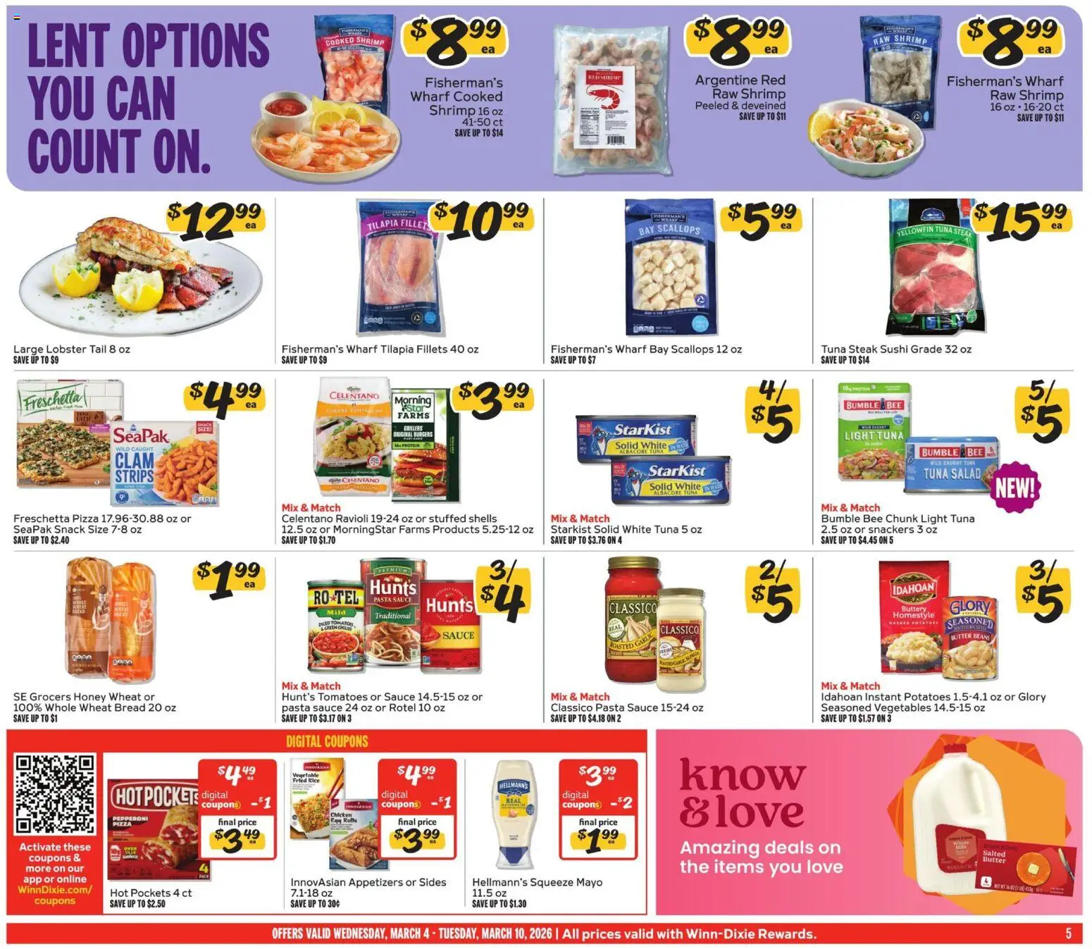 Winn Dixie Weekly Circular - GA - valid from 04.03.2026 | Page: 5 | Products: Butter, Rice, Salad, Vegetables