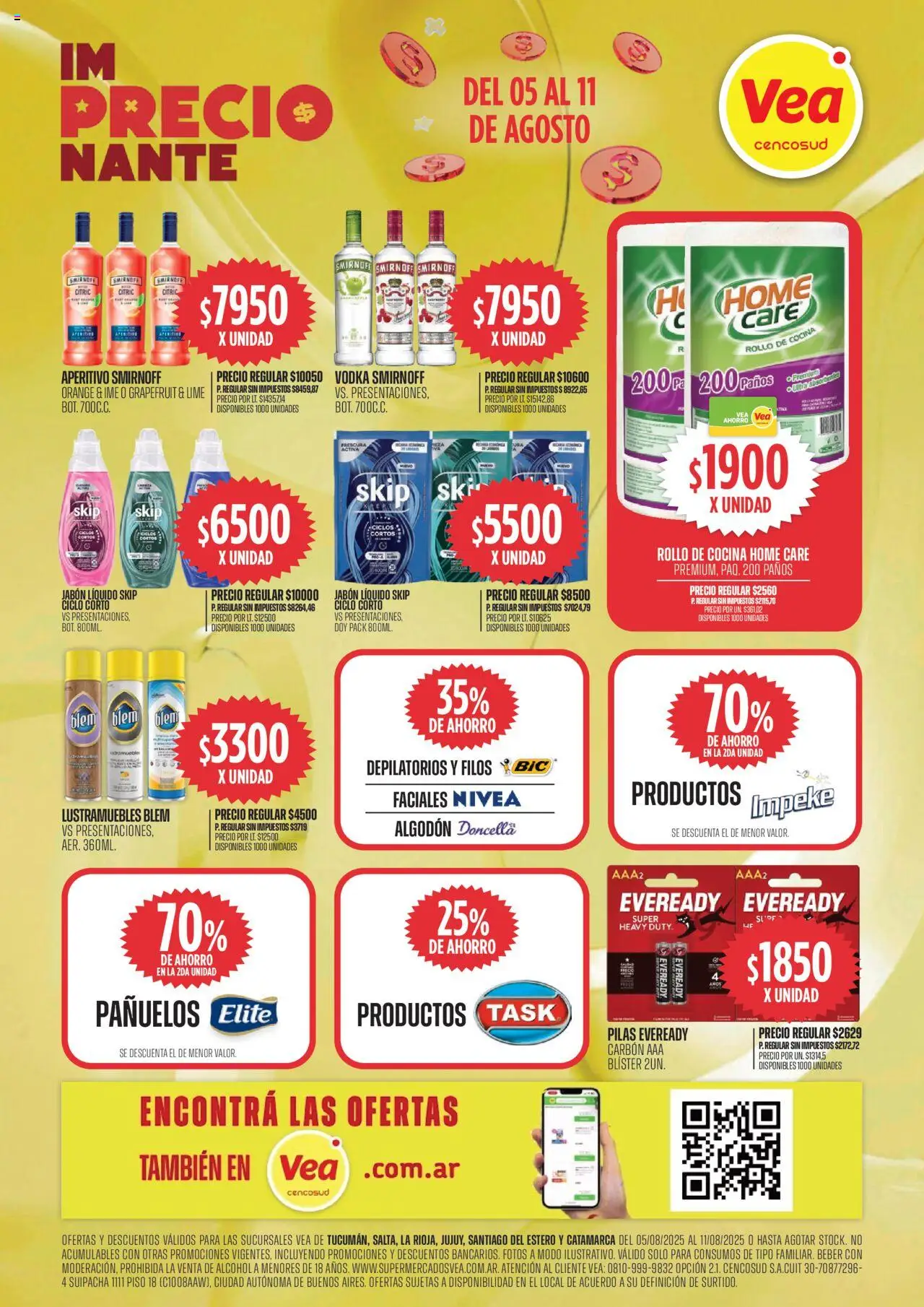 Vea - Oferta imPRECIOnante │ válido desde el 05.08.2025 | Página: 7 | Productos: Vodka, Lustramuebles, Cocina, Jabón