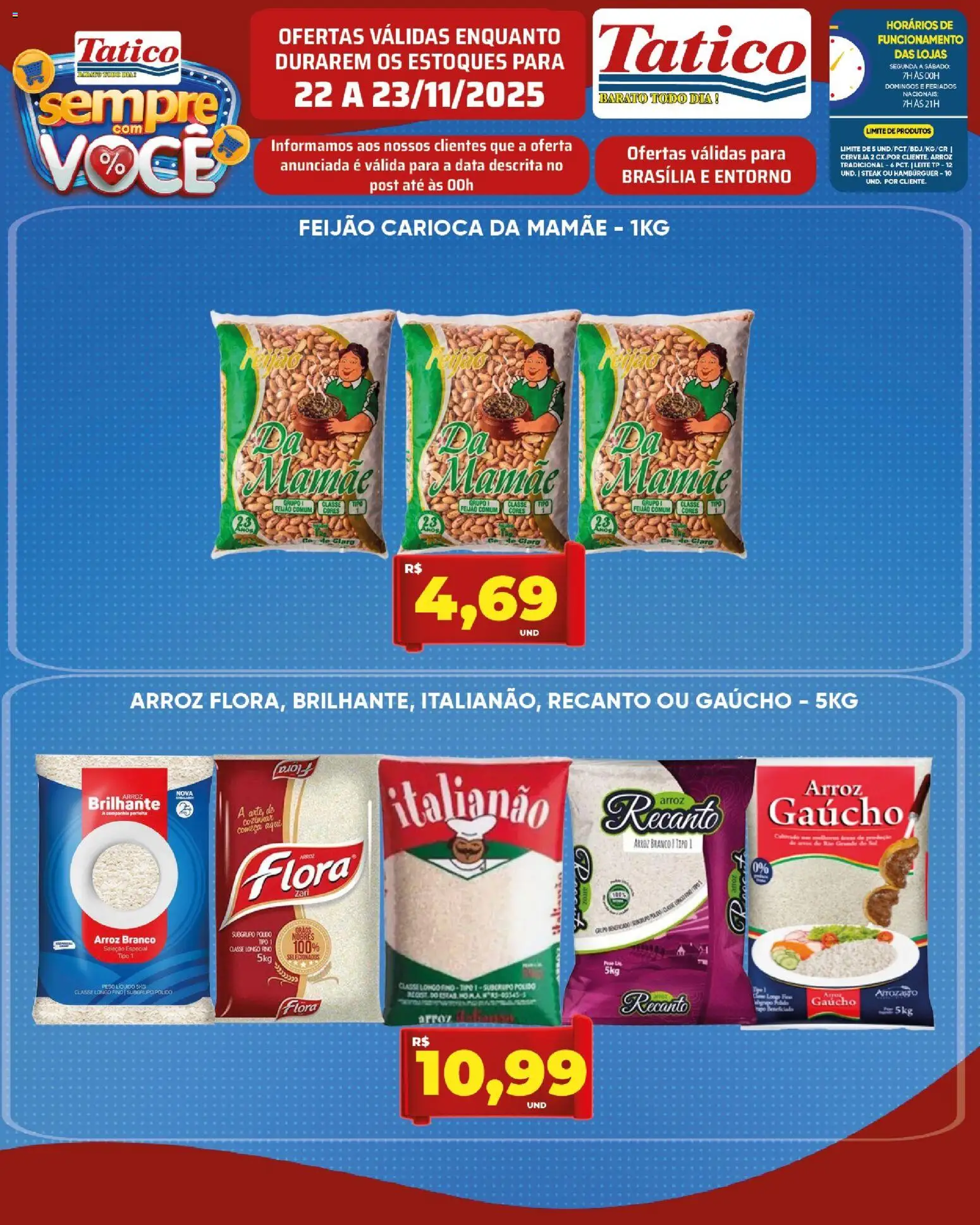 Tatico Folheto - válido de 22.11.2025 | Página: 1 | Produtos: Feijão, Cerveja, Arroz, Hambúrguer