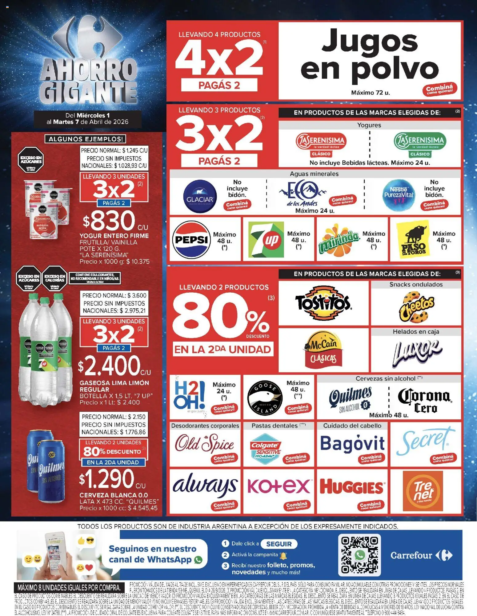 Carrefour ofertas │ válido desde el 01.04.2026 | Página: 4 | Productos: Caja, Polvo, Gaseosa, Cerveza