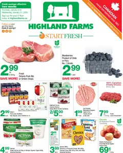 Preview of Highland Farms weekly flyer / circulaire from shop Highland Farms valid from 08.01.2026