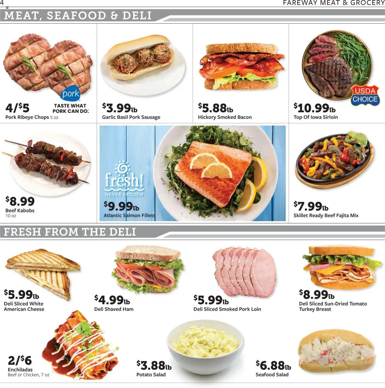 Fareway Weekly Ad - valid from 08.09.2025 | Page: 4 | Products: Skillet, Ham, Pork, Beef