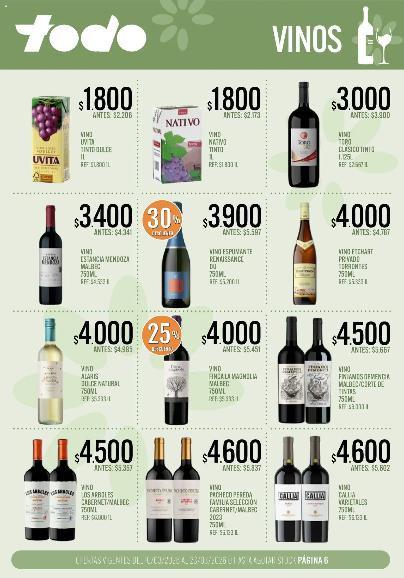 Supermercados TODO - Ofertas │ válido desde el 10.03.2026 | Página: 6 | Productos: Vino
