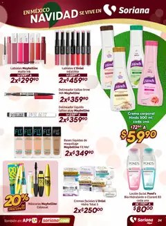 Vista previa de Soriana - Preciazazaso Híper: Camp, Chia, Oax, Q. Roo, Tab, Yuc, nuevo folleto de la tienda, válido en México a partir del 27.11.2025 | Página: 35 | Productos: Crema, Maquillaje, Delineador, Crema corporal