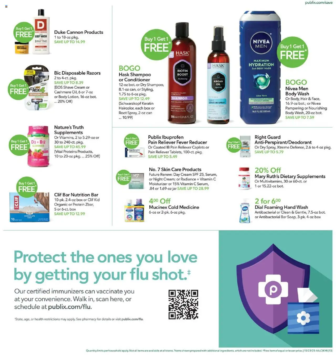 Publix Weekly Ad - valid from 22.10.2025 | Page: 13 | Products: Biotin, Conditioner, Aloe Vera, Cream