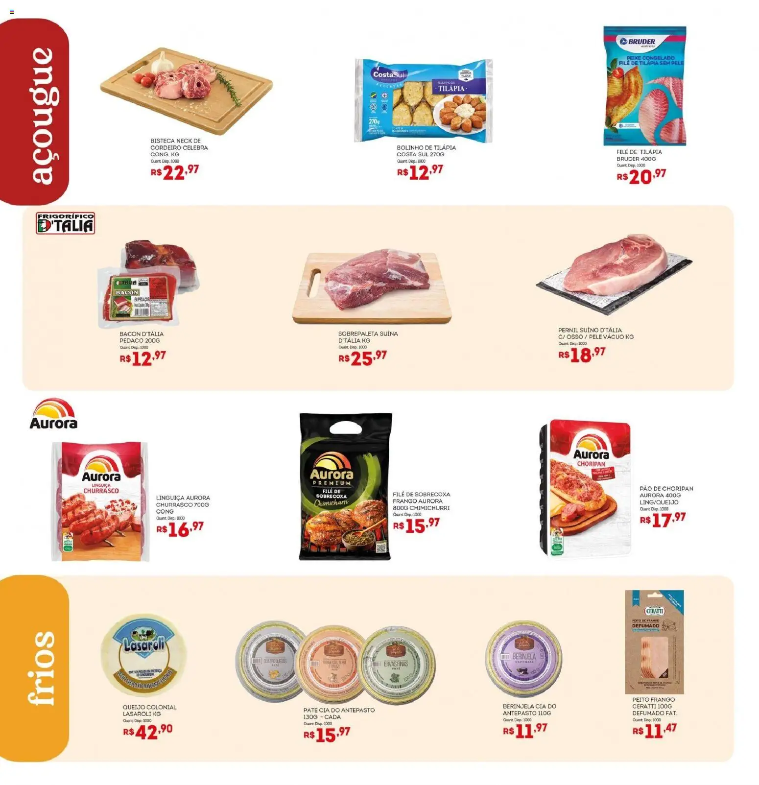 Bistek Supermercados Folheto - válido de 11.02.2026 | Página: 12 | Produtos: Linguiça, Cordeiro, Tilápia, Frango