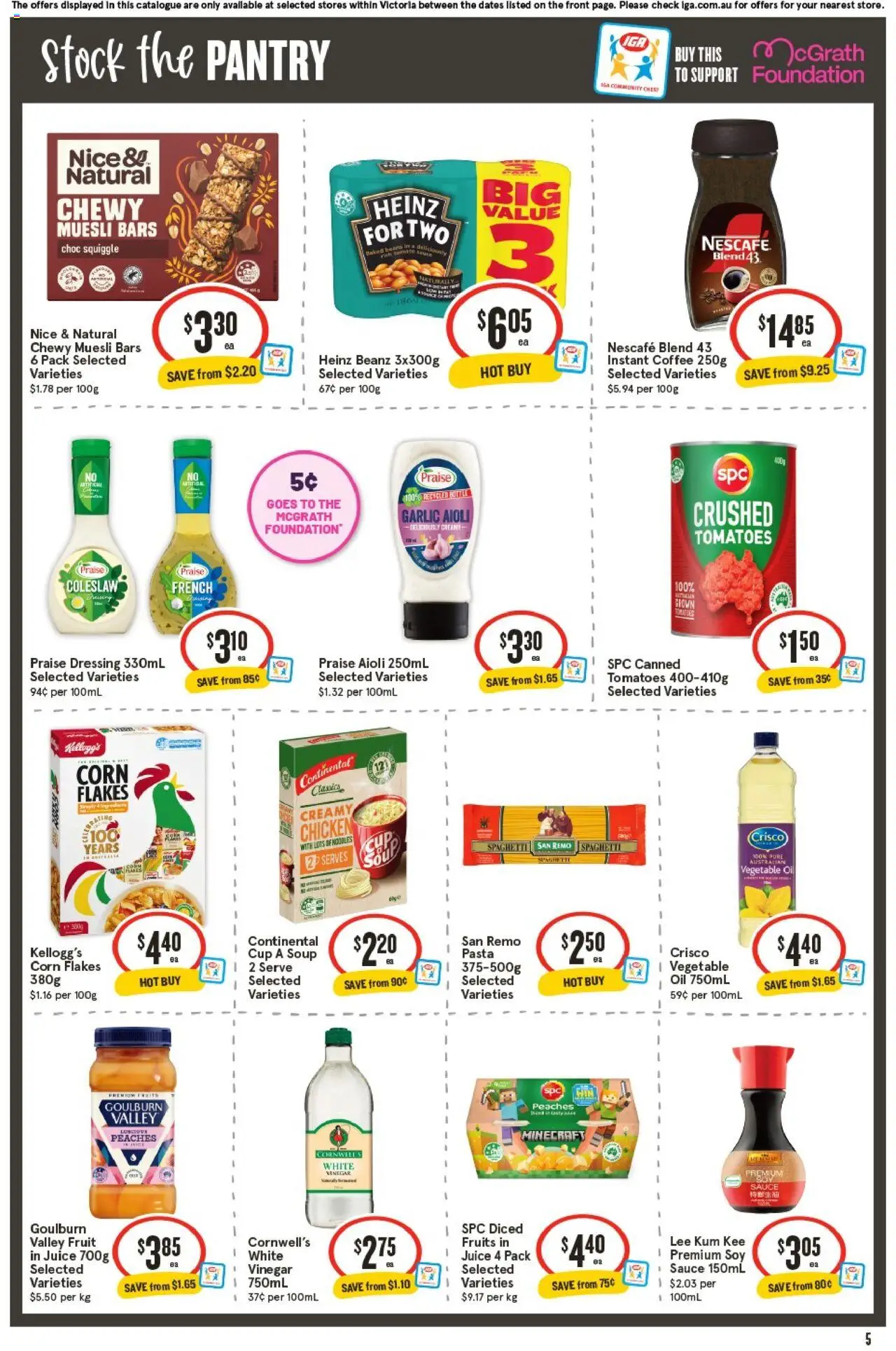 IGA catalogue - valid from 24.09.2025 | Page: 5 | Products: Coffee, Tomatoes, Soup, Garlic