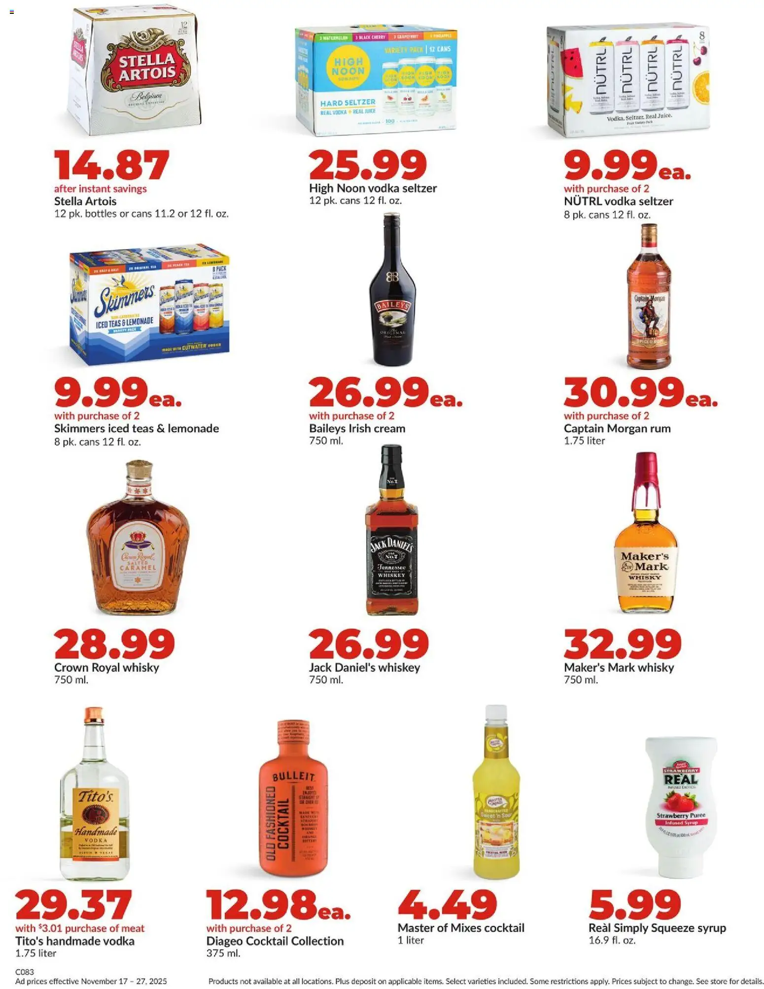 HyVee Weekly Ad - valid from 17.11.2025 | Page: 45 | Products: Cream, Whiskey, Grapefruit, Watermelon