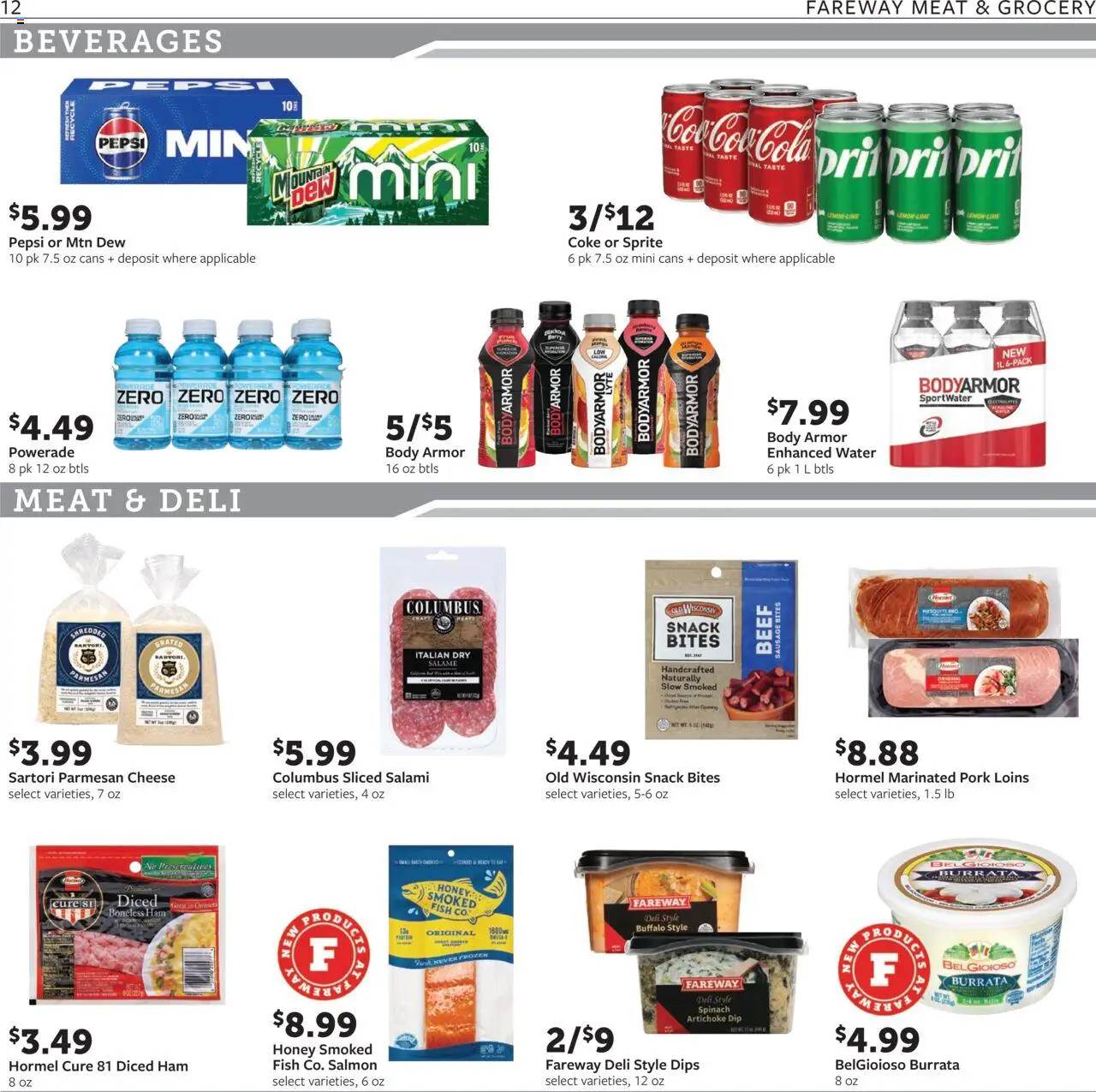 Fareway Weekly Ad - valid from 20.10.2025 | Page: 12 | Products: Spinach, Ham, Fish, Water