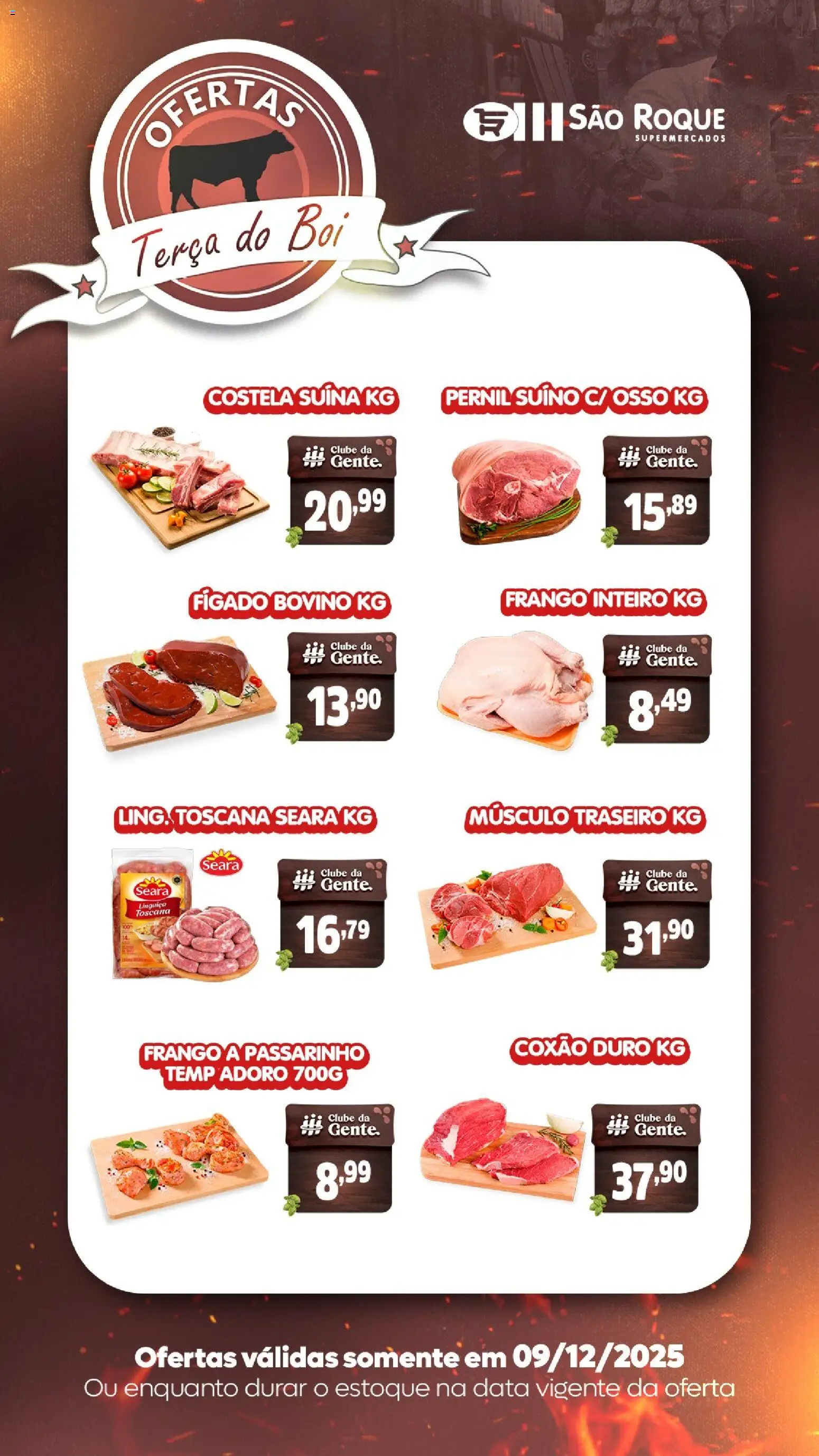 São Roque Supermercados Folheto - válido de 09.12.2025 | Página: 2 | Produtos: Linguiça, Pernil, Frango