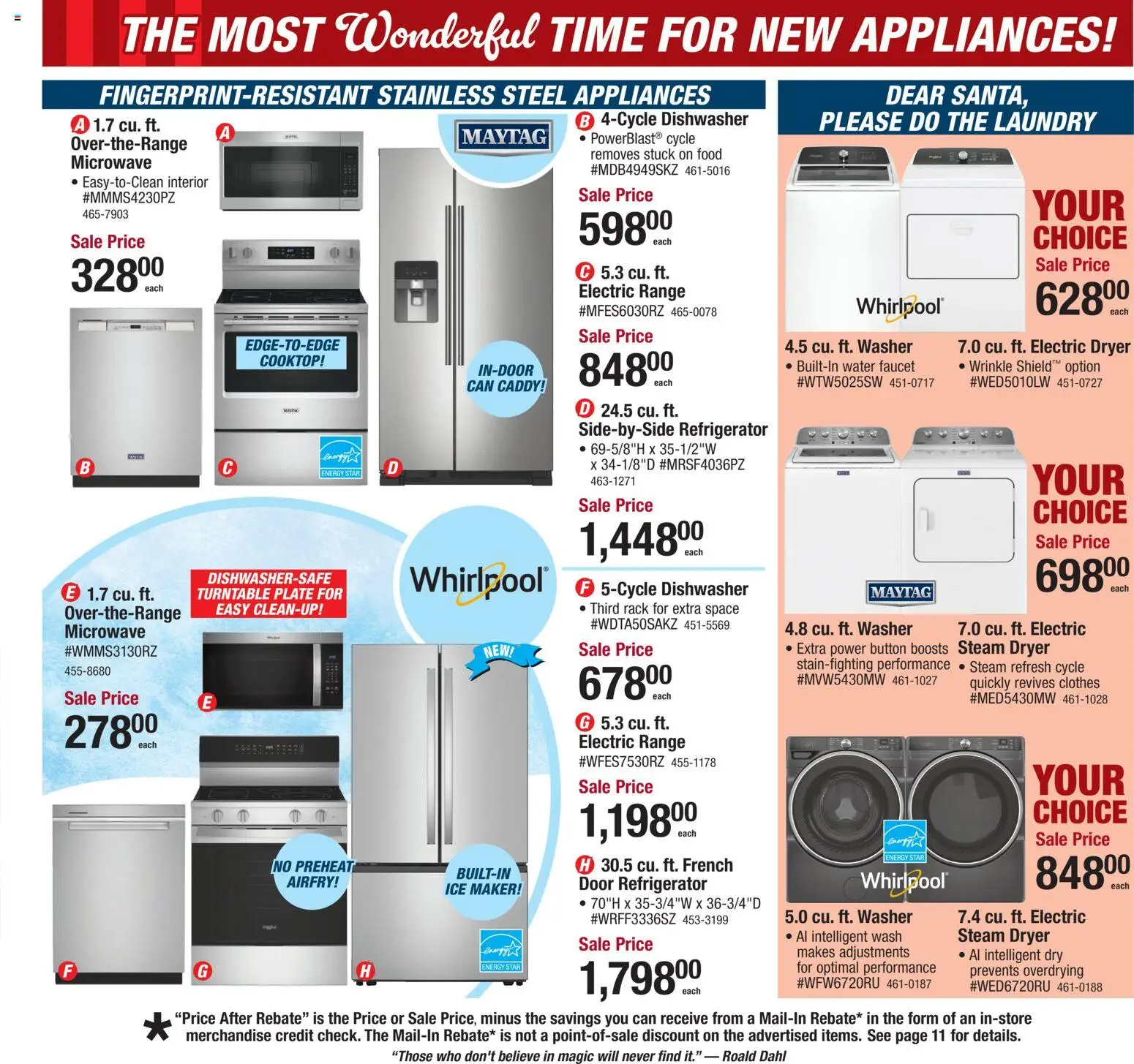 Menards Weekly Ad - valid from 04.12.2025 | Page: 11 | Products: Clothes, Water, Ice Maker, Dryer