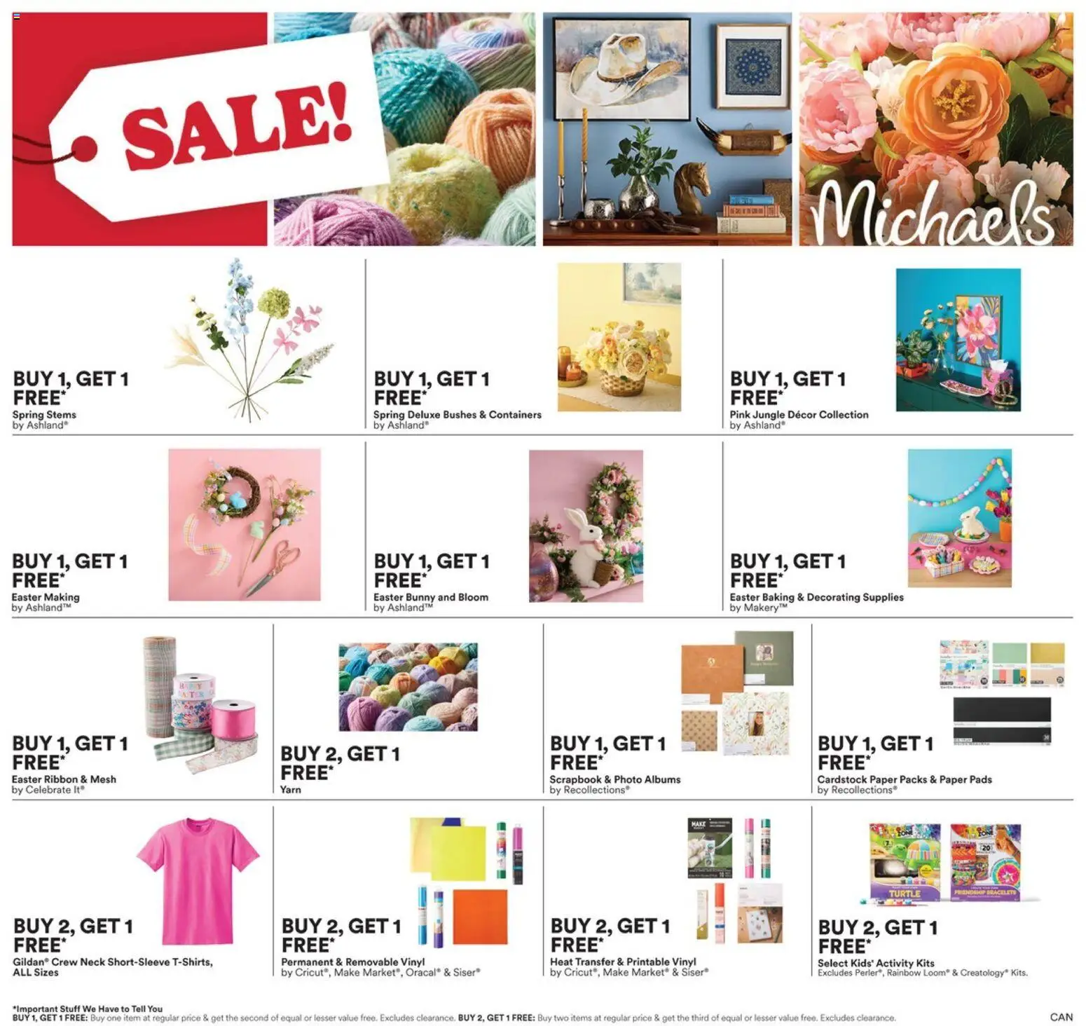 Michaels Weekly Ad - valid from 20.02.2026 | Page: 1 | Products: Yarn, Pads