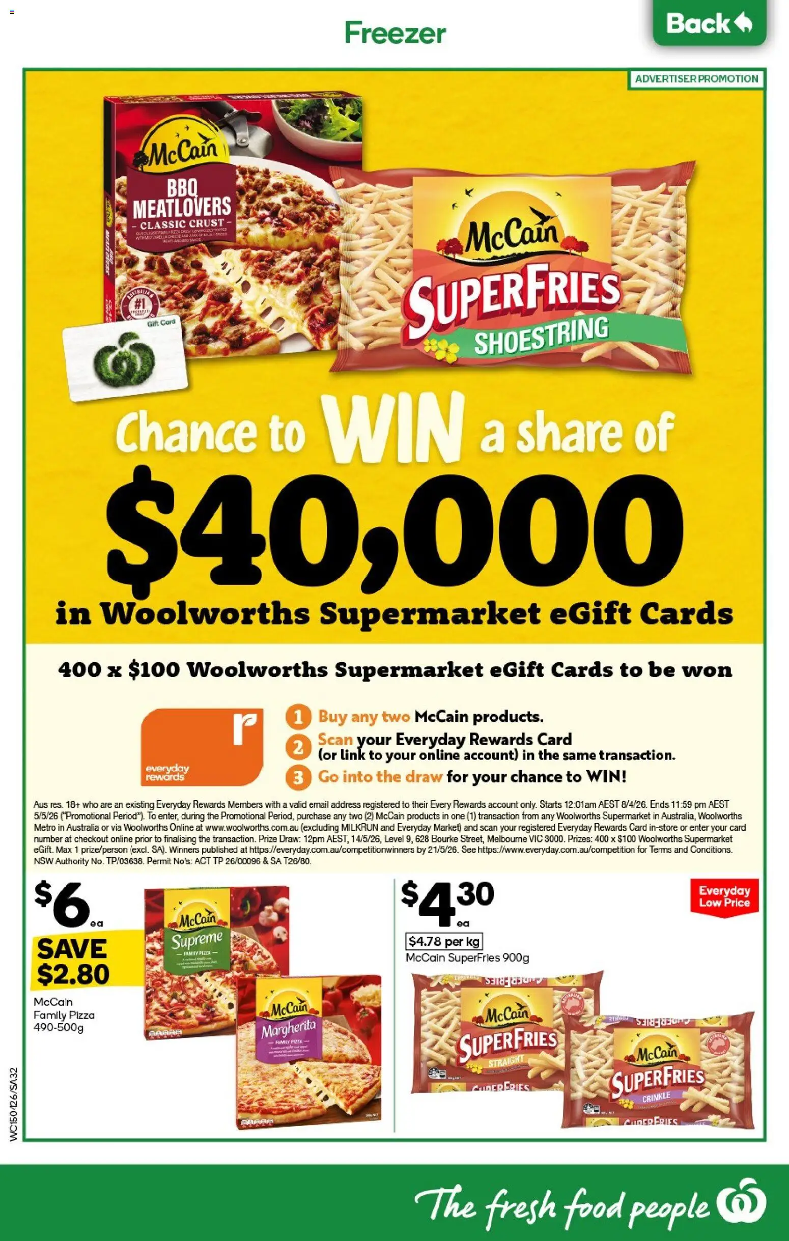 Woolworths catalogue - valid from 15.04.2026 | Page: 32 | Products: Pizza, Freezer
