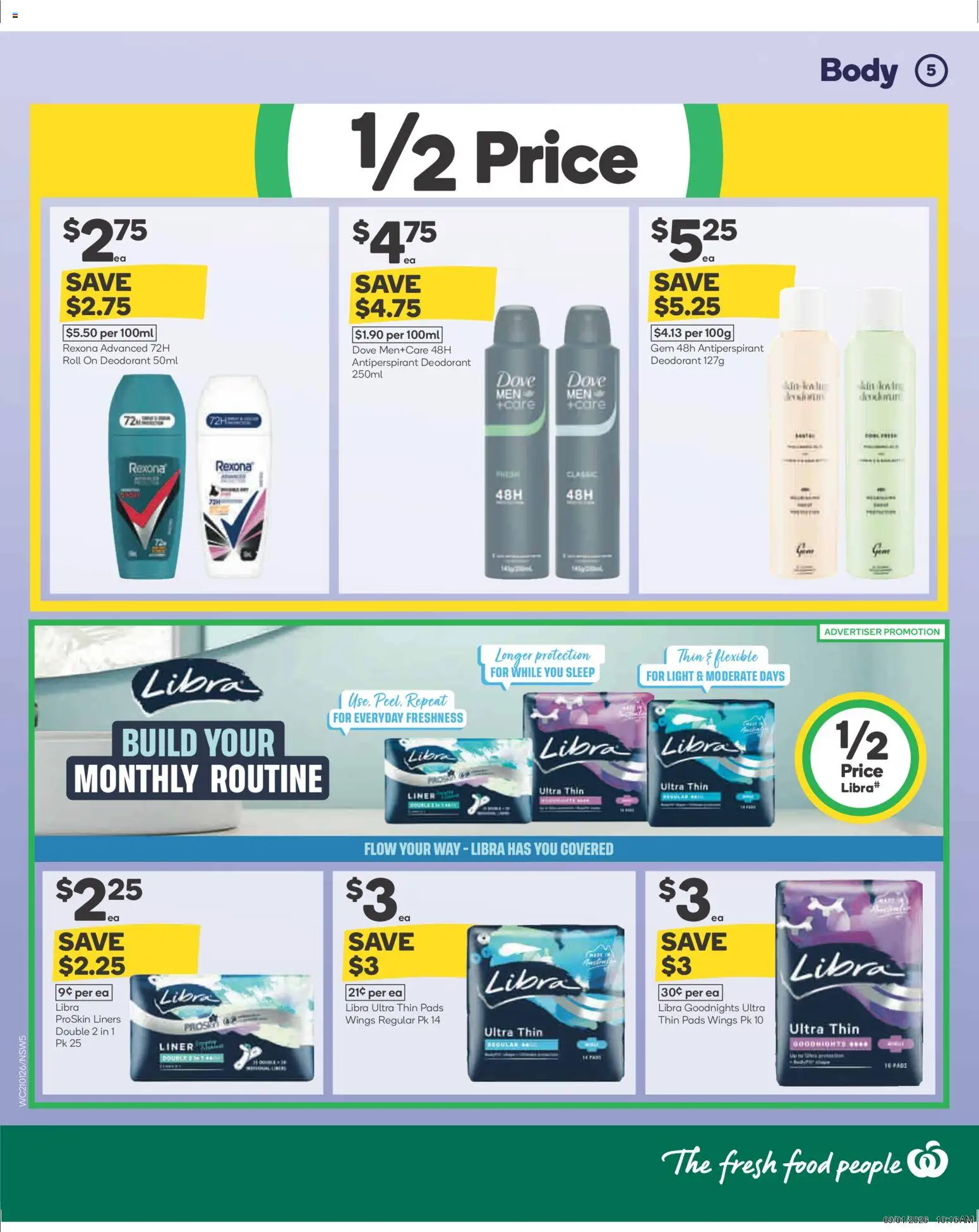 Woolworths catalogue - valid from 21.01.2026 | Page: 6 | Products: Gem, Light, Deodorant, Antiperspirant