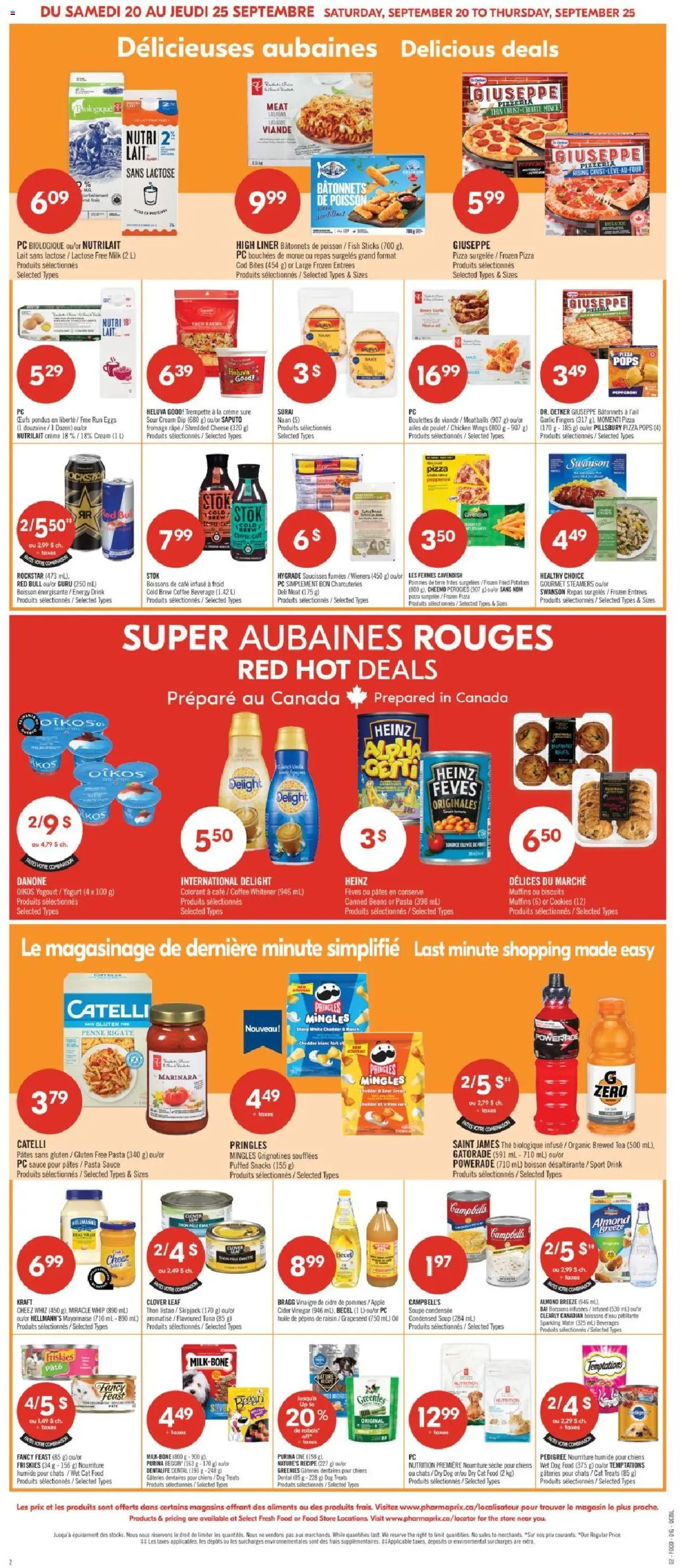 Pharmaprix flyer valid from 20.09.2025 | Page: 6 | Products: Sour cream, Yogurt, Bread, Pizza